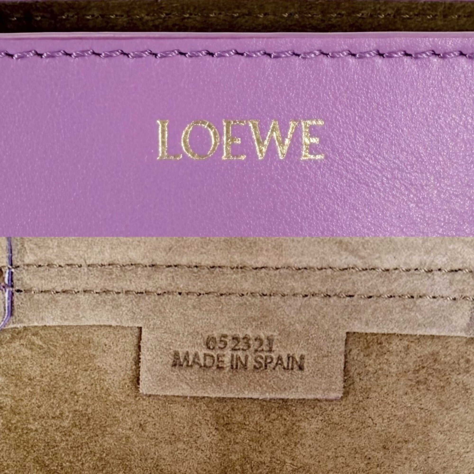 Loewe Purple Leather Handbag Shoulder Bag Tote Bag (Pre-Owned)