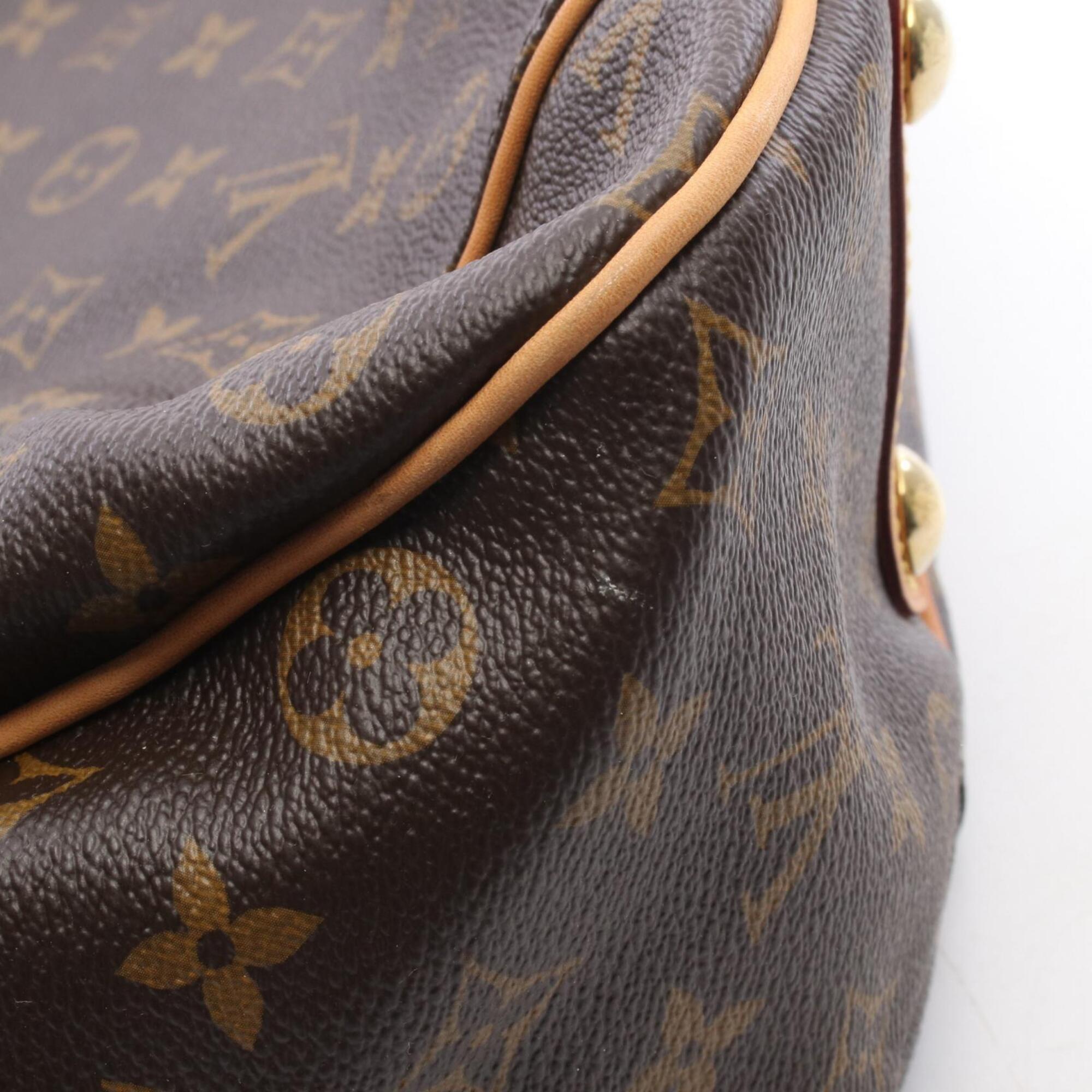 Louis Vuitton Brown Coated Canvas Leather Handbag Shoulder Bag (Pre-Owned)