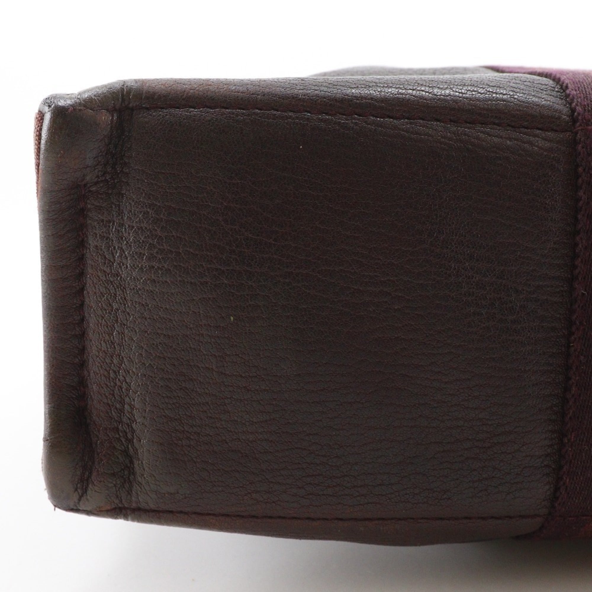 Hermes Brown Cotton Canvas Leather Handbag (Pre-Owned)