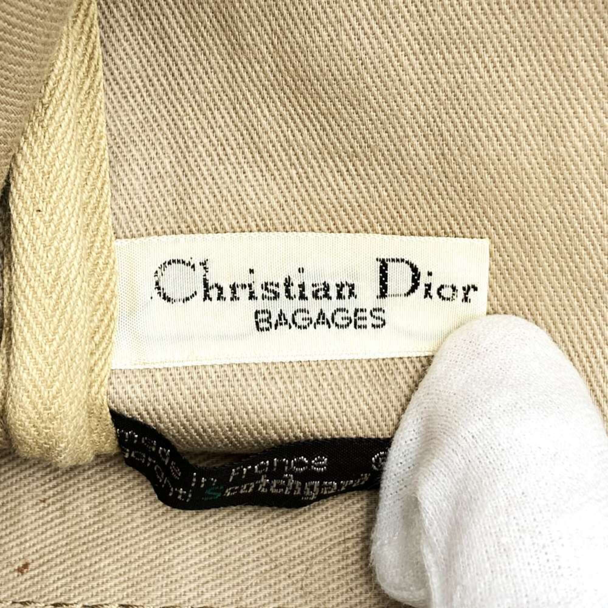Christian Dior Navy Canvas Leather Boston Bag (Pre-Owned)