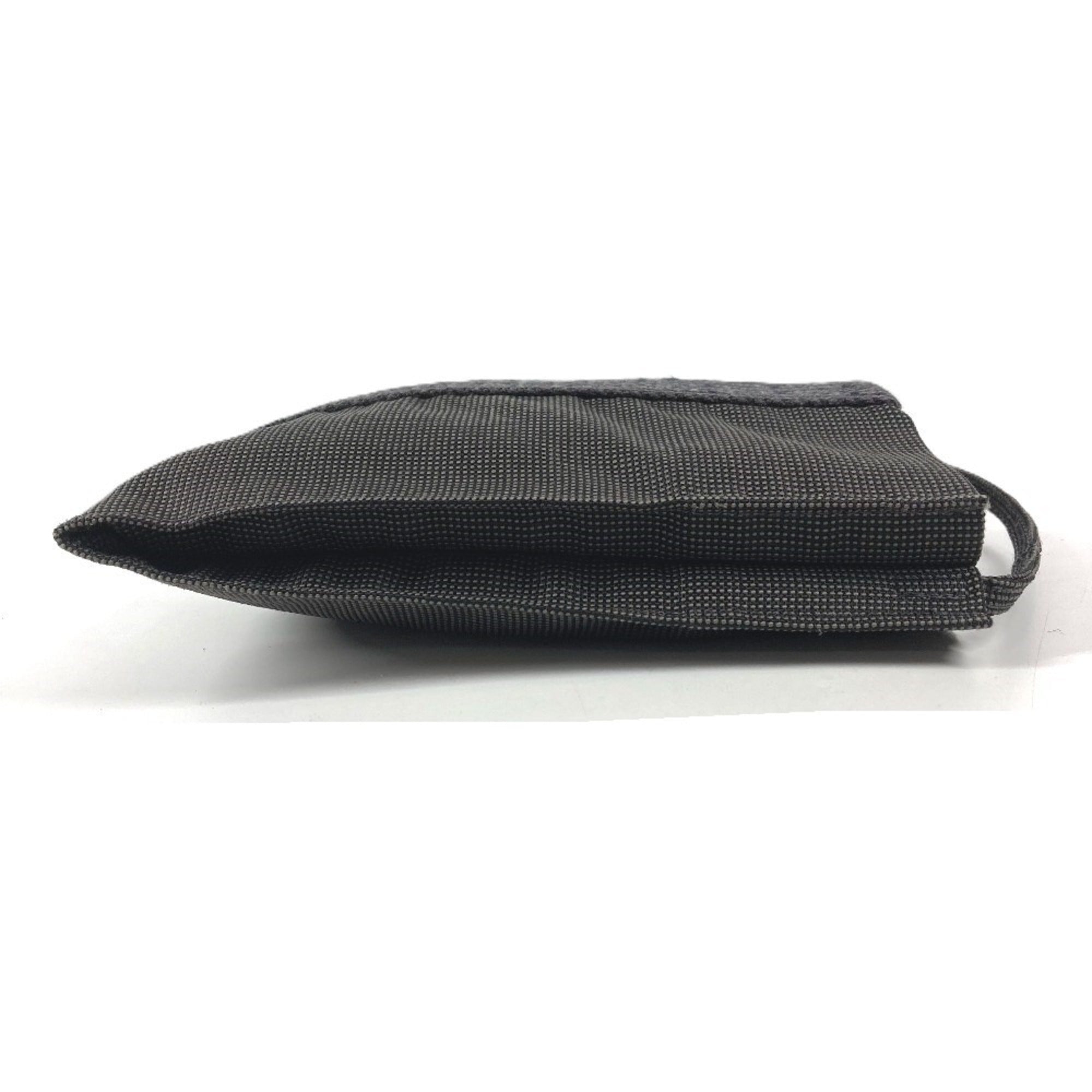 Hermes Gray Canvas Handbag Pochette Shoulder Bag (Pre-Owned)