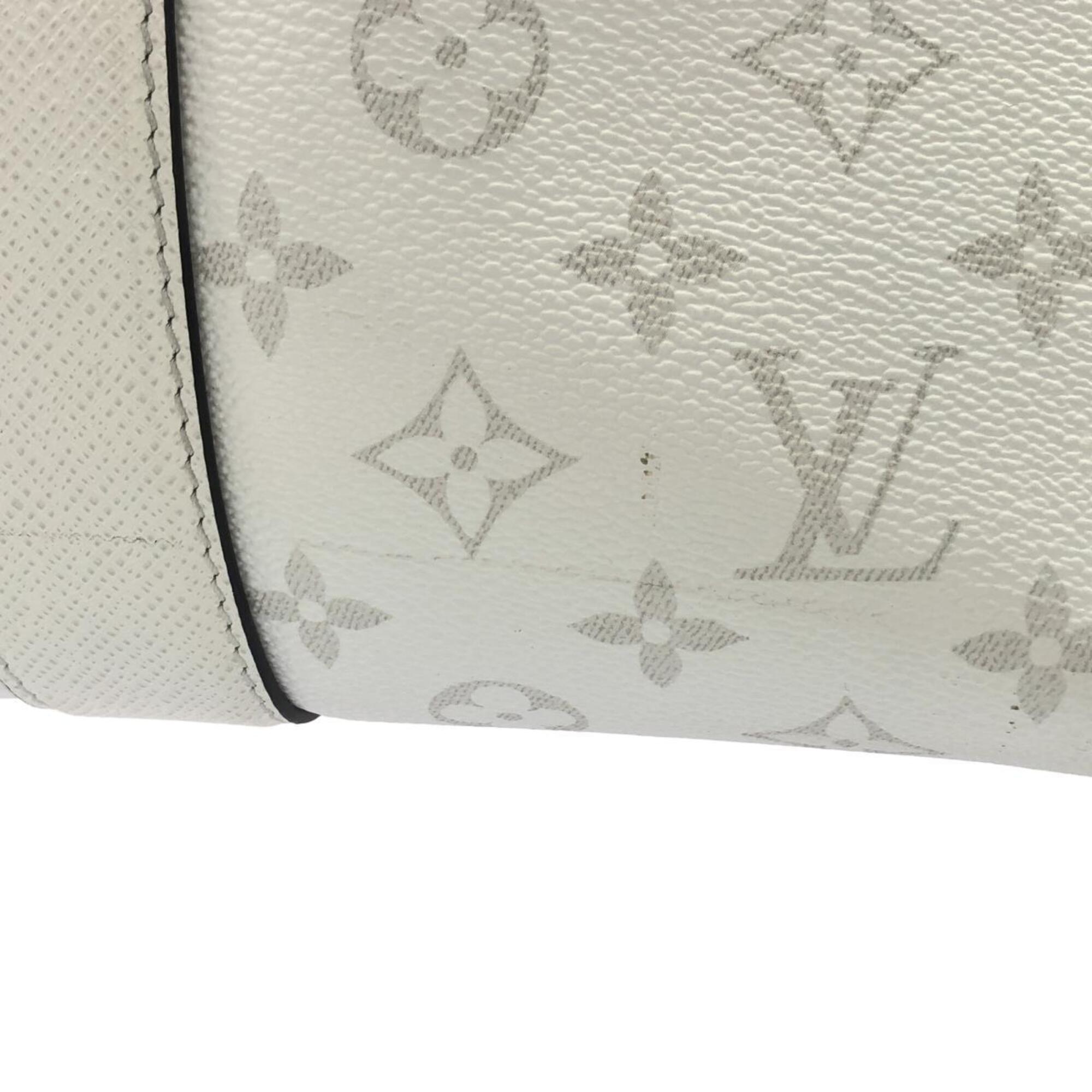 Louis Vuitton White Coated Canvas Leather Handbag Tote Bag (Pre-Owned)