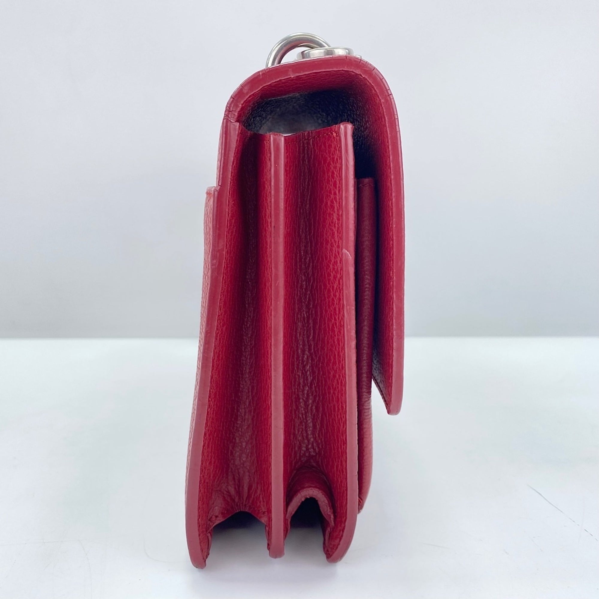 Yves Saint Laurent Red Color Wine Shoulder Bag (Pre-Owned)