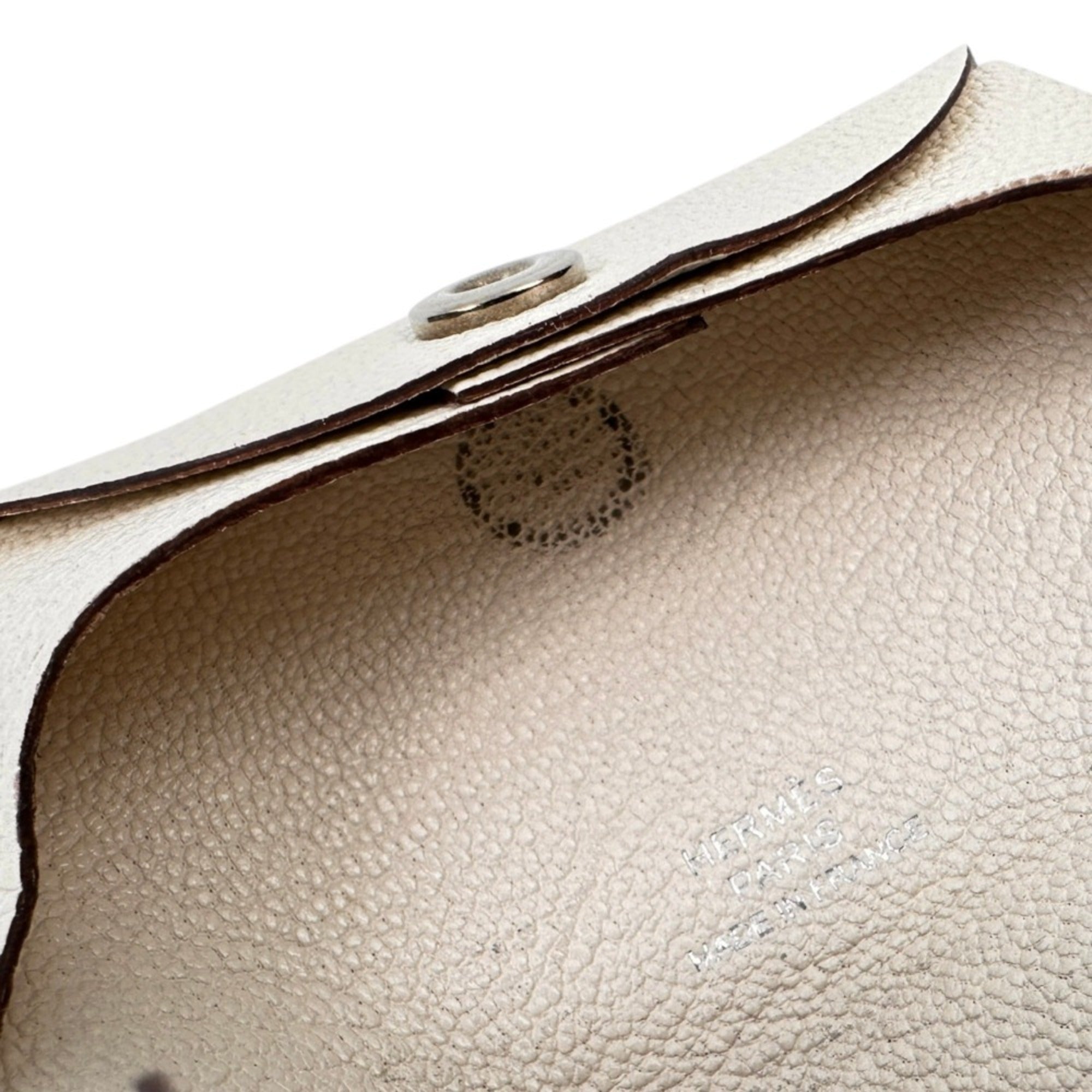 Hermes Beige Chevre Leather Coin Purse/Coin Case (Pre-Owned)