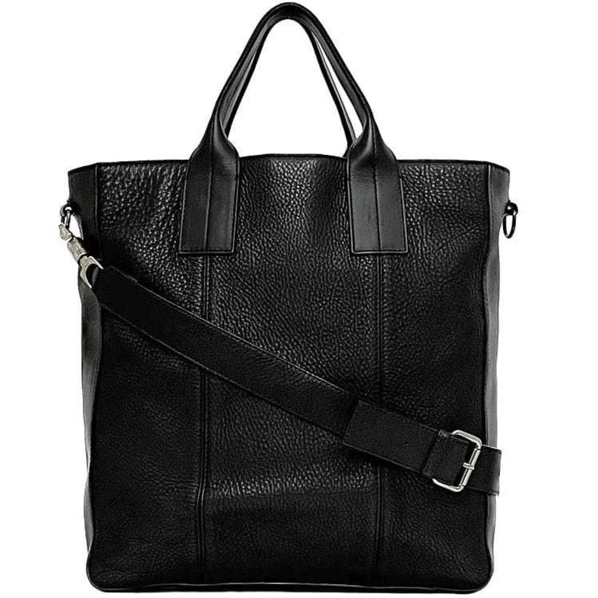Christian Louboutin Black Red Color Leather Shoulder Bag Tote Bag (Pre-Owned)