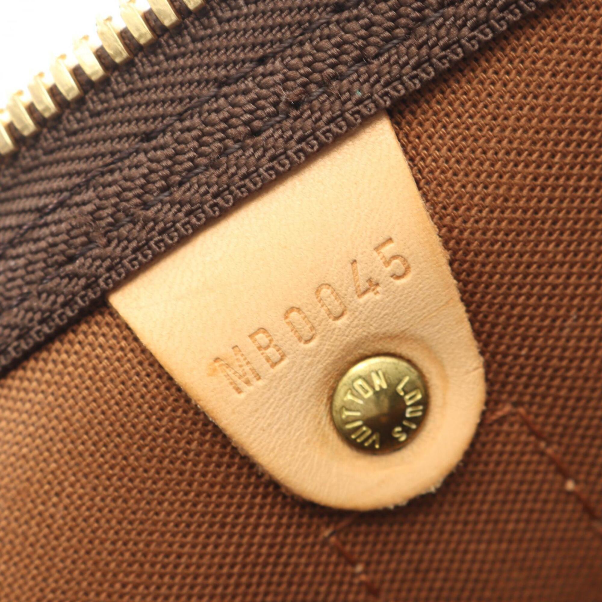 Louis Vuitton Brown Coated Canvas Leather Boston Bag Handbag (Pre-Owned)