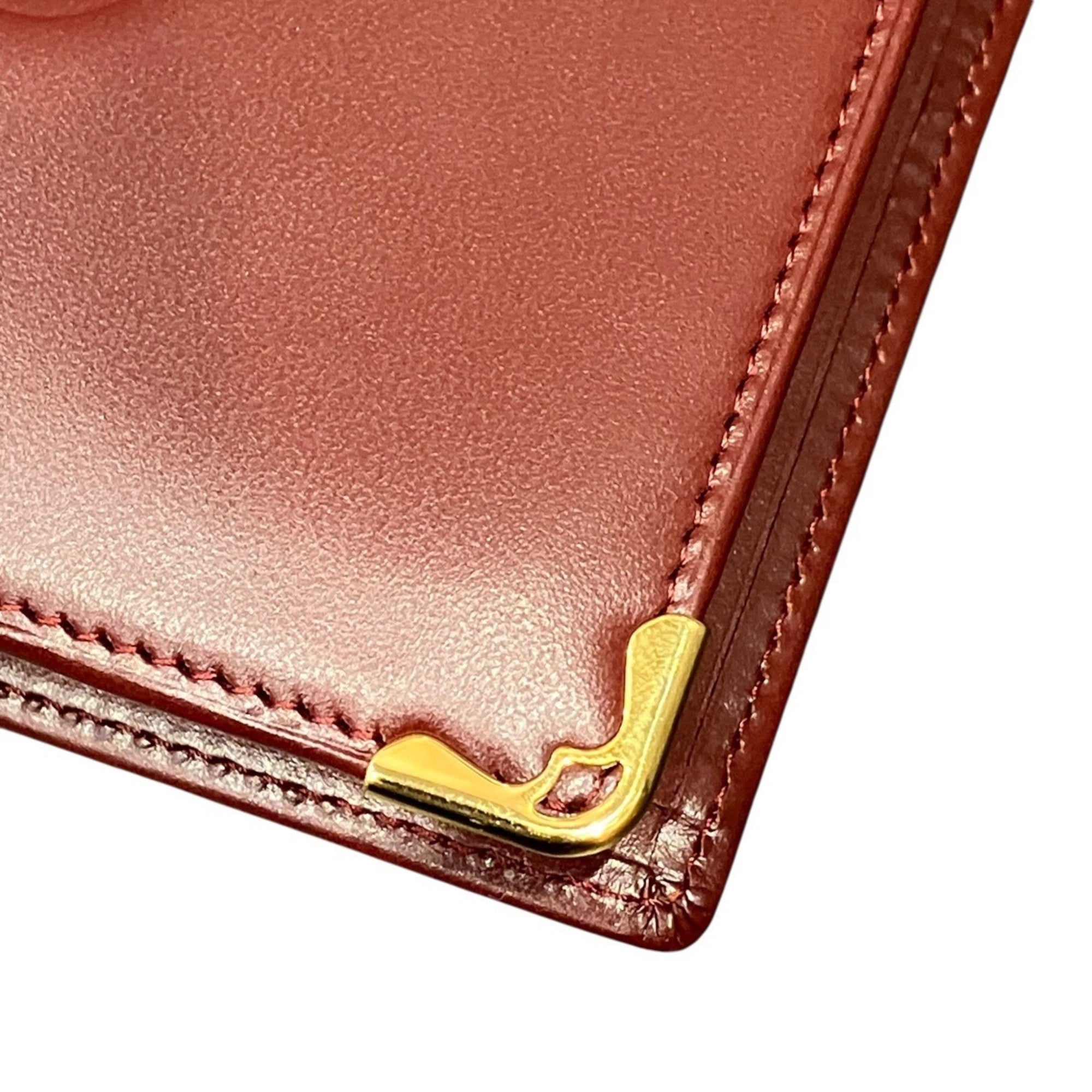 Cartier Must Red Color Leather Wallet (Bi-Fold) (Pre-Owned)