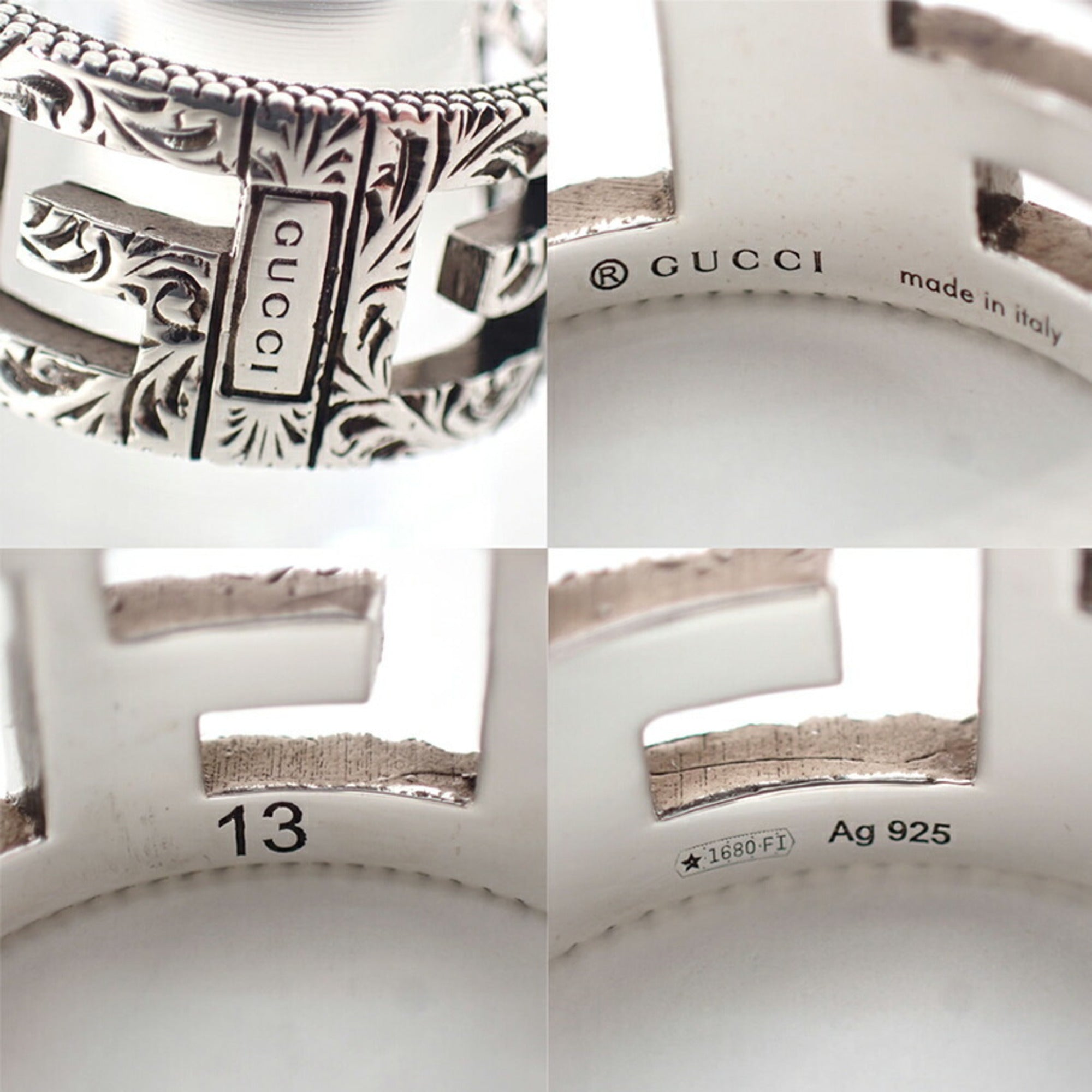 Gucci Sterling Silver 925 Band Ring (Pre-Owned)