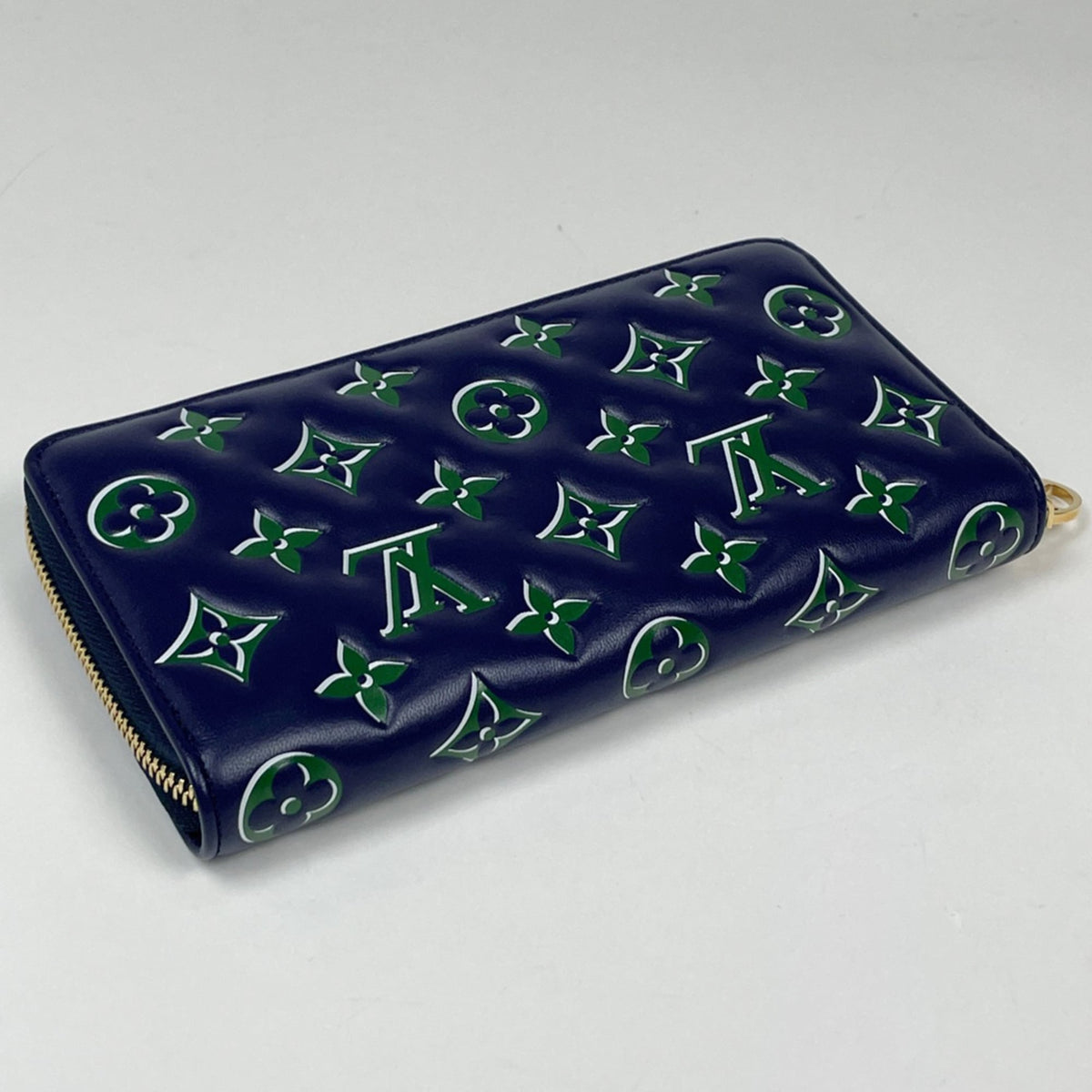 Louis Vuitton Navy Leather Long Wallet (Bi-Fold) (Pre-Owned)