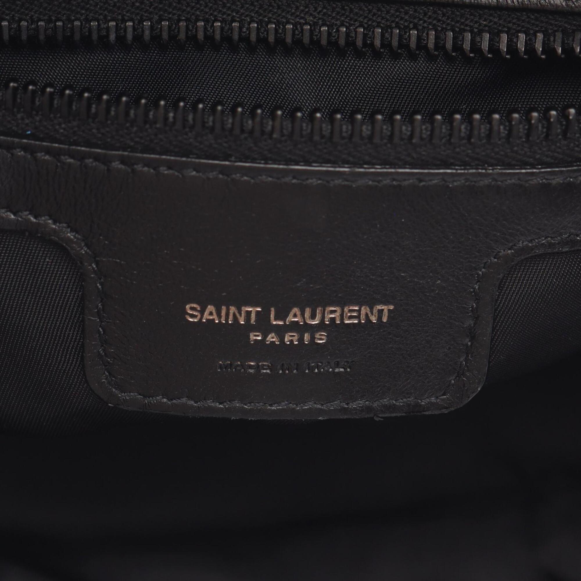 Yves Saint Laurent Black Nylon Leather Handbag Shoulder Bag (Pre-Owned)