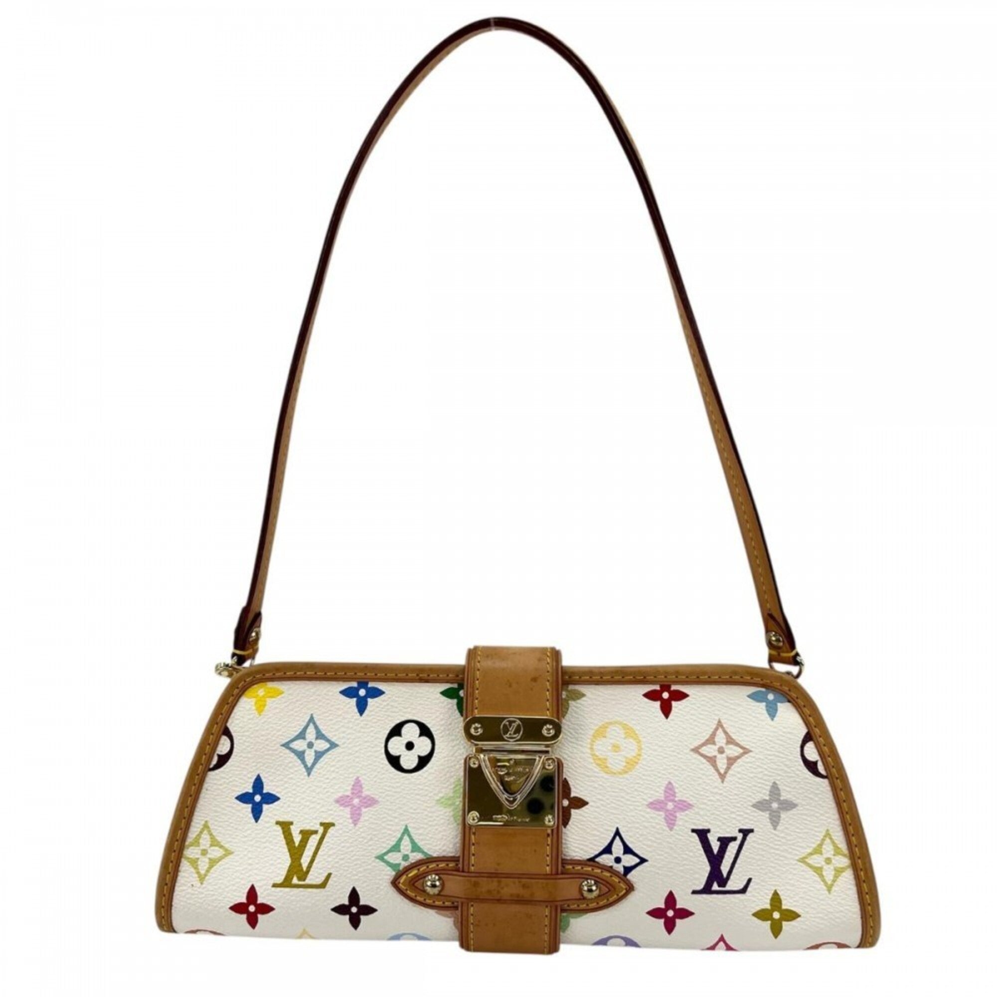 Louis Vuitton White Monogram Multicolore Clutch Bag Shoulder Bag (Pre-Owned)
