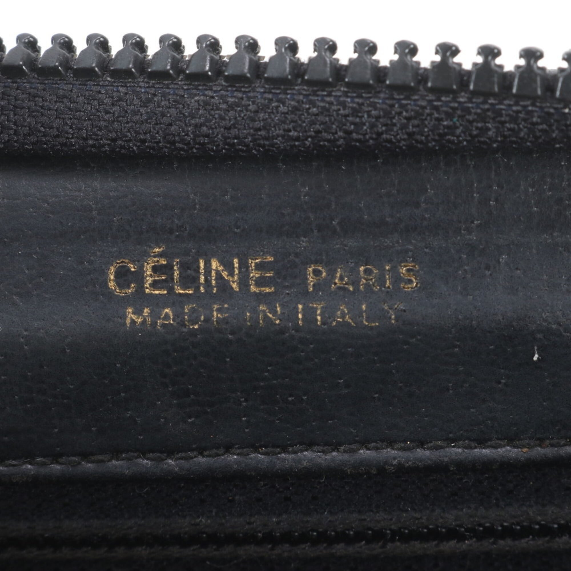 Celine Black Leather Canvas Clutch Bag Handbag Pouch Tote Bag (Pre-Owned)