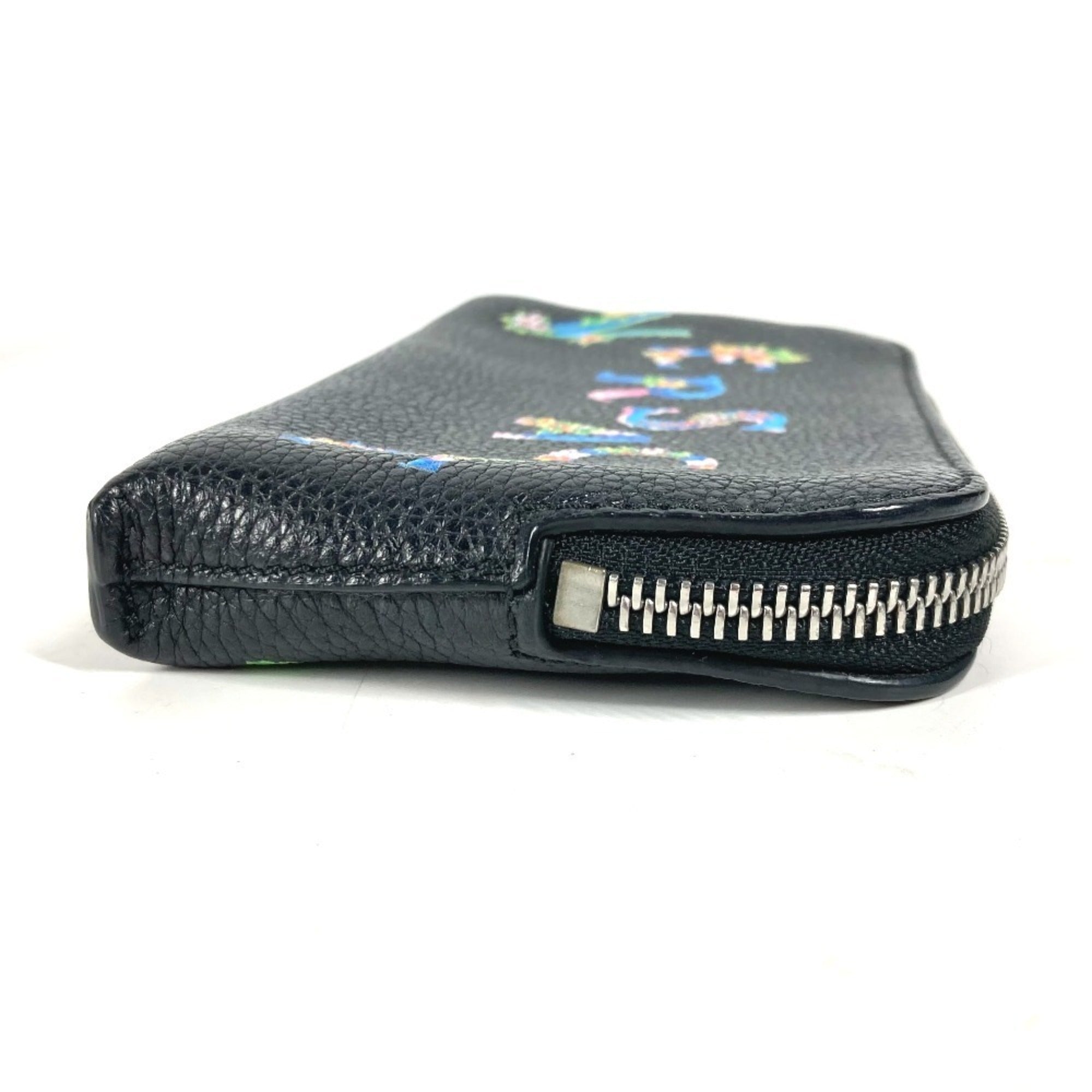 Versace Black Leather Coin Purse/Coin Case (Pre-Owned)