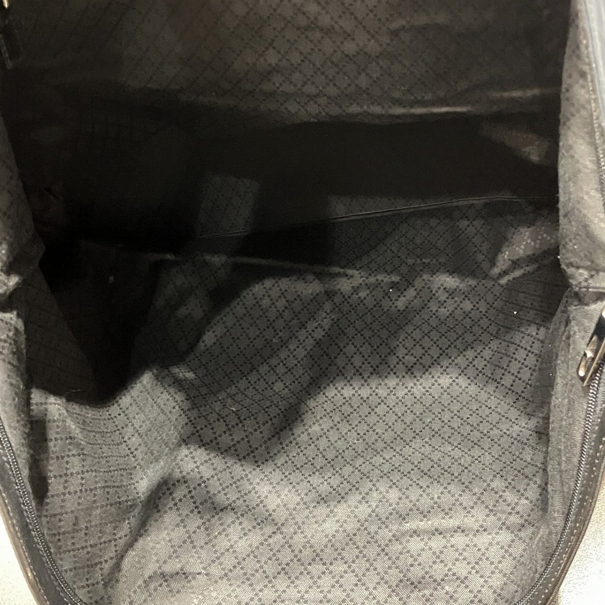 Gucci Black Canvas Leather Tote Bag (Pre-Owned)