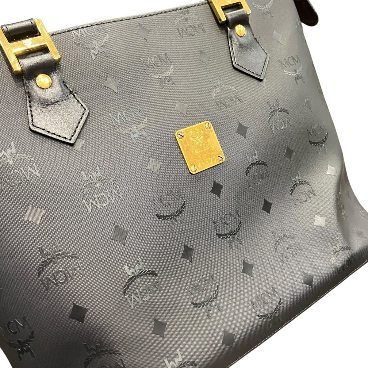 Mcm Black Pvc Leather Tote Bag (Pre-Owned)