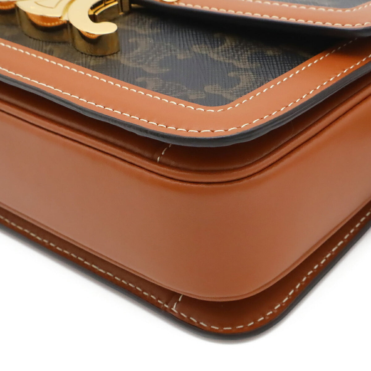 Celine Brown Canvas Leather Pochette Shoulder Bag (Pre-Owned)