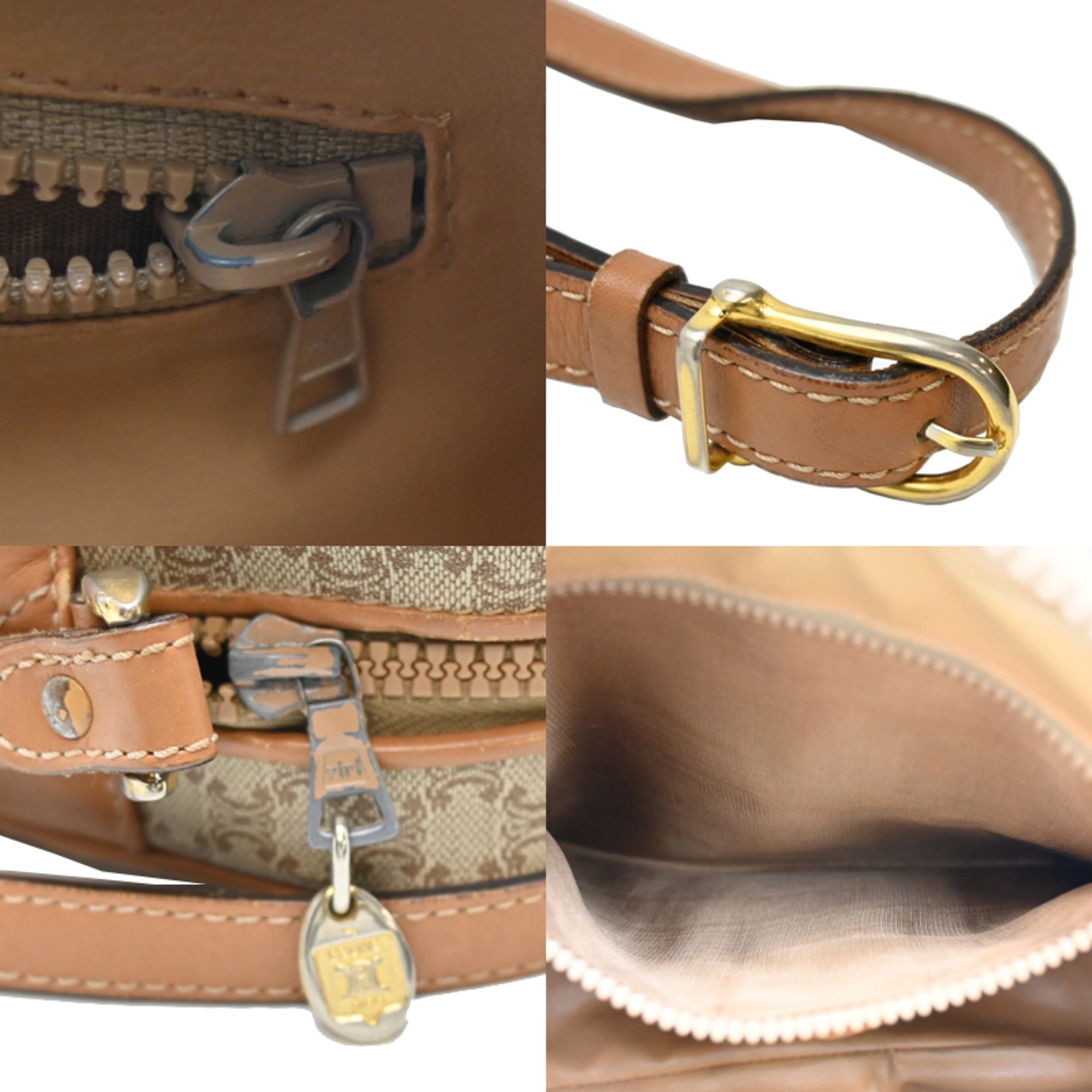 Celine Beige Coated Canvas Shoulder Bag (Pre-Owned)