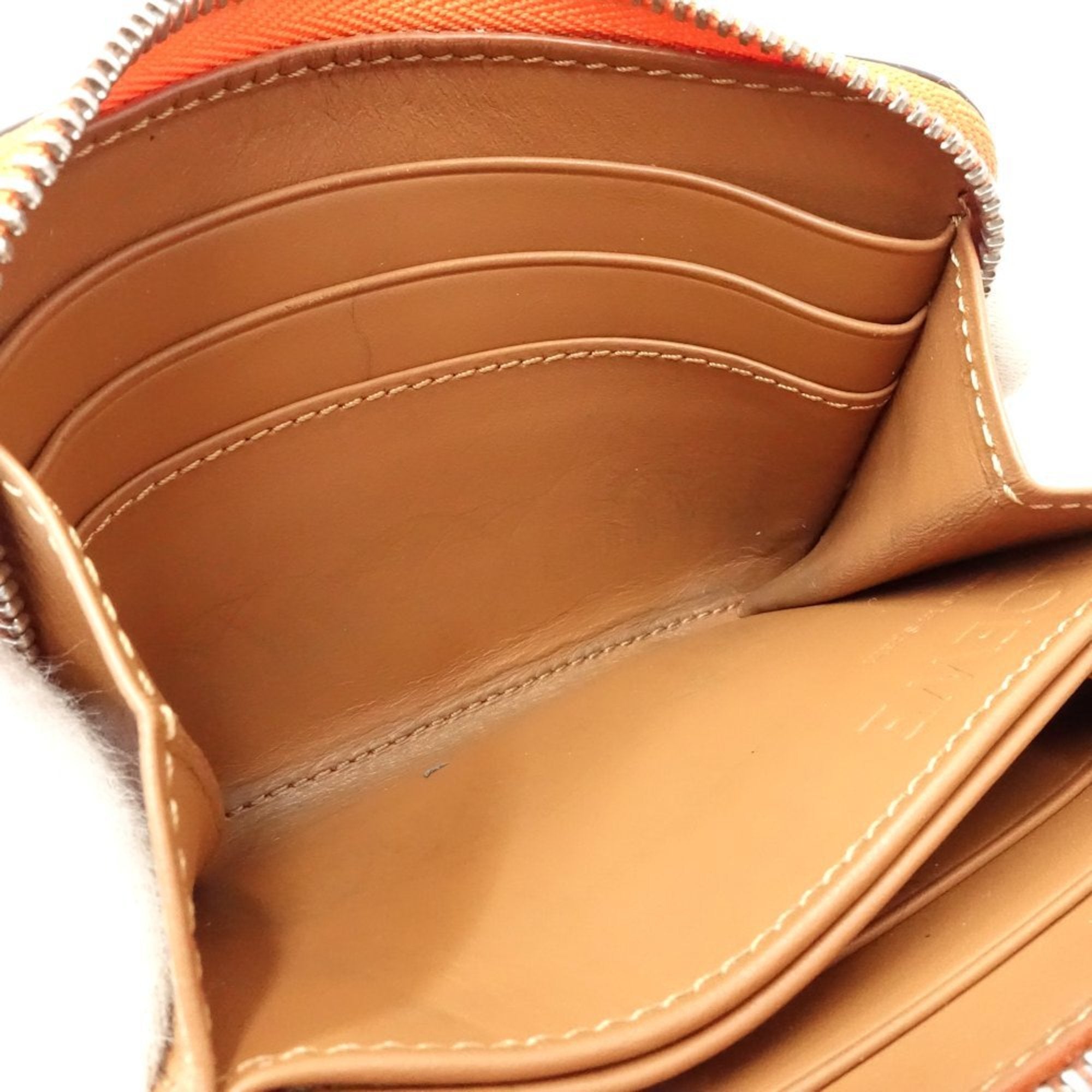 Loewe Multi-Color Orange Leather Coin Purse/Coin Case (Pre-Owned)