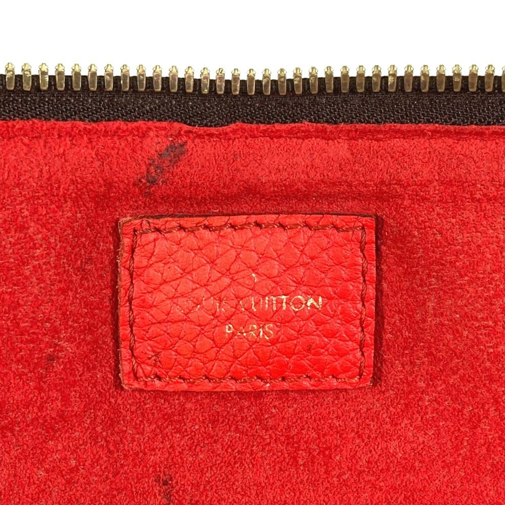 Louis Vuitton Brown Red Color Monogram Shoulder Bag (Pre-Owned)