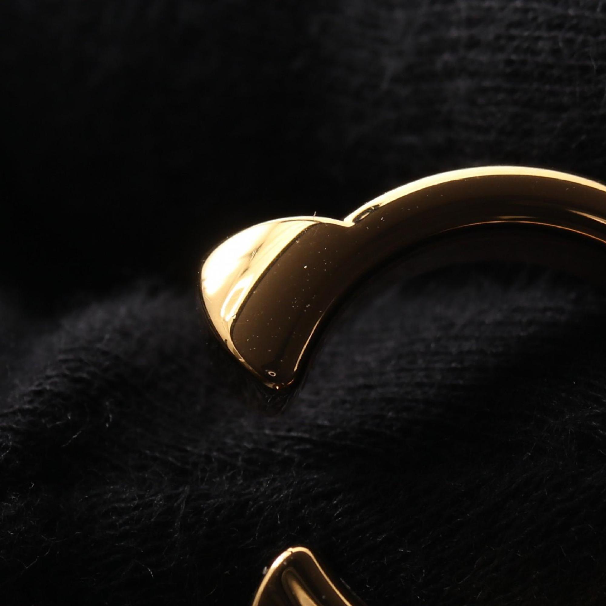 Hermes Gold Black Leather Band Ring (Pre-Owned)