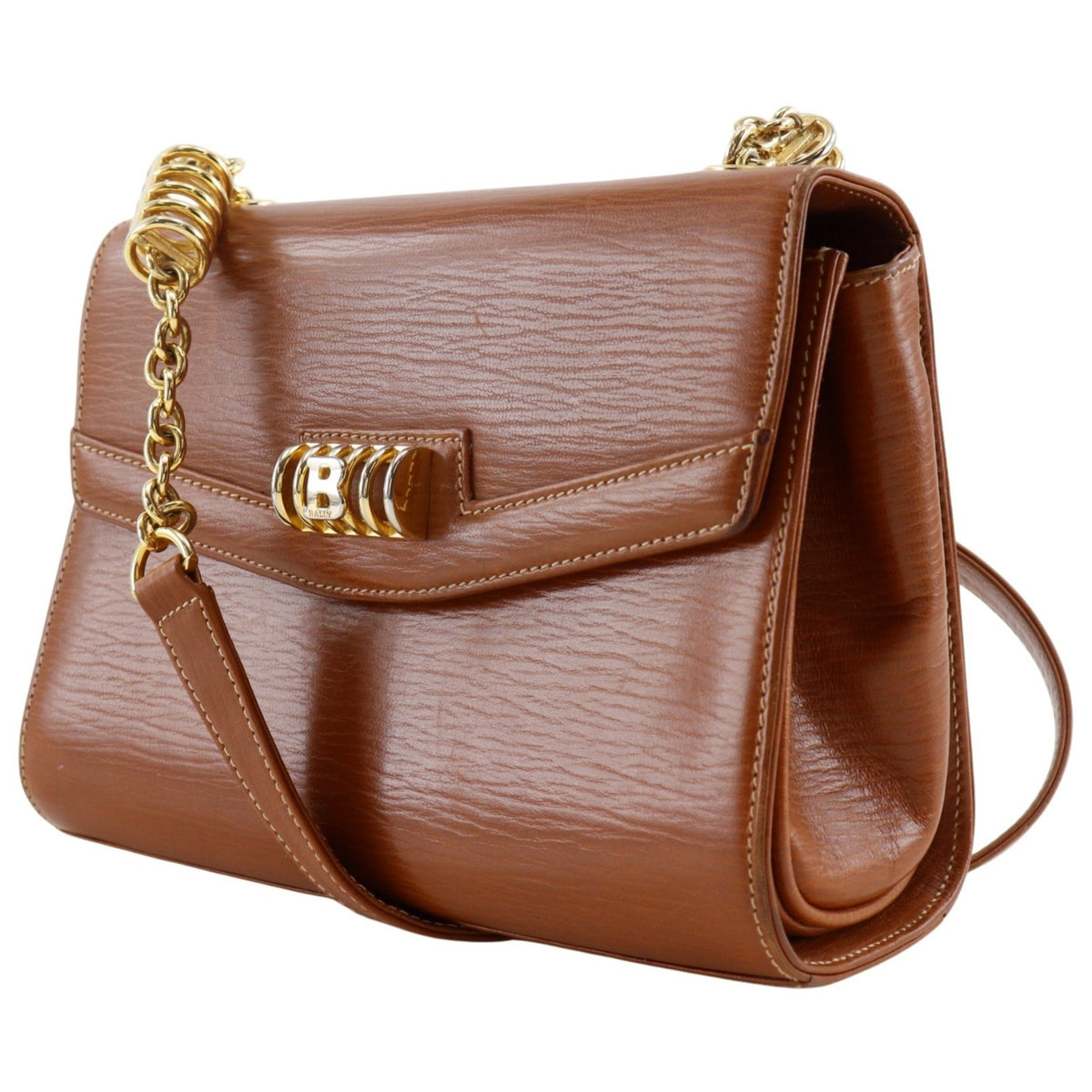 Bally Brown Leather Shoulder Bag (Pre-Owned)