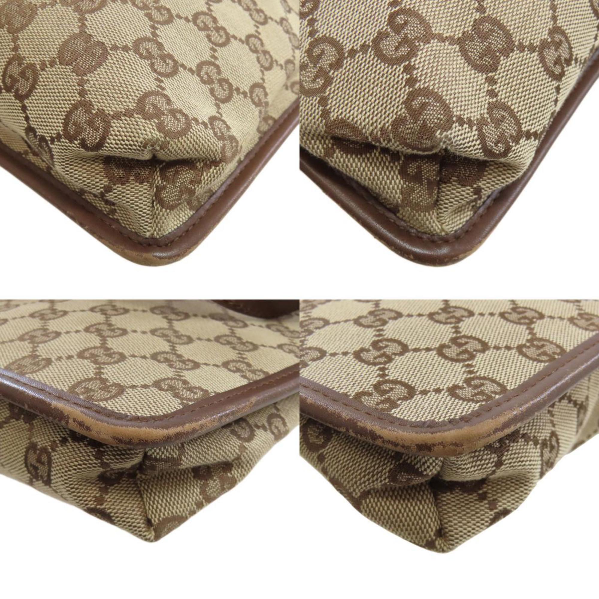 Gucci Brown Canvas Shoulder Bag (Pre-Owned)