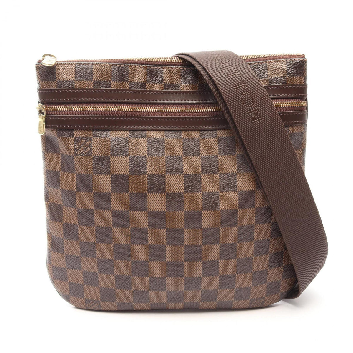 Louis Vuitton Brown Ebene Coated Canvas Leather Handbag Pochette Shoulder Bag (Pre-Owned)