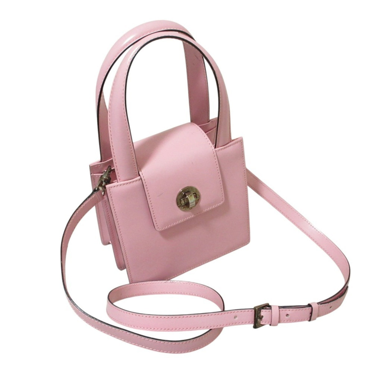 Bvlgari Pink Leather Handbag Shoulder Bag (Pre-Owned)