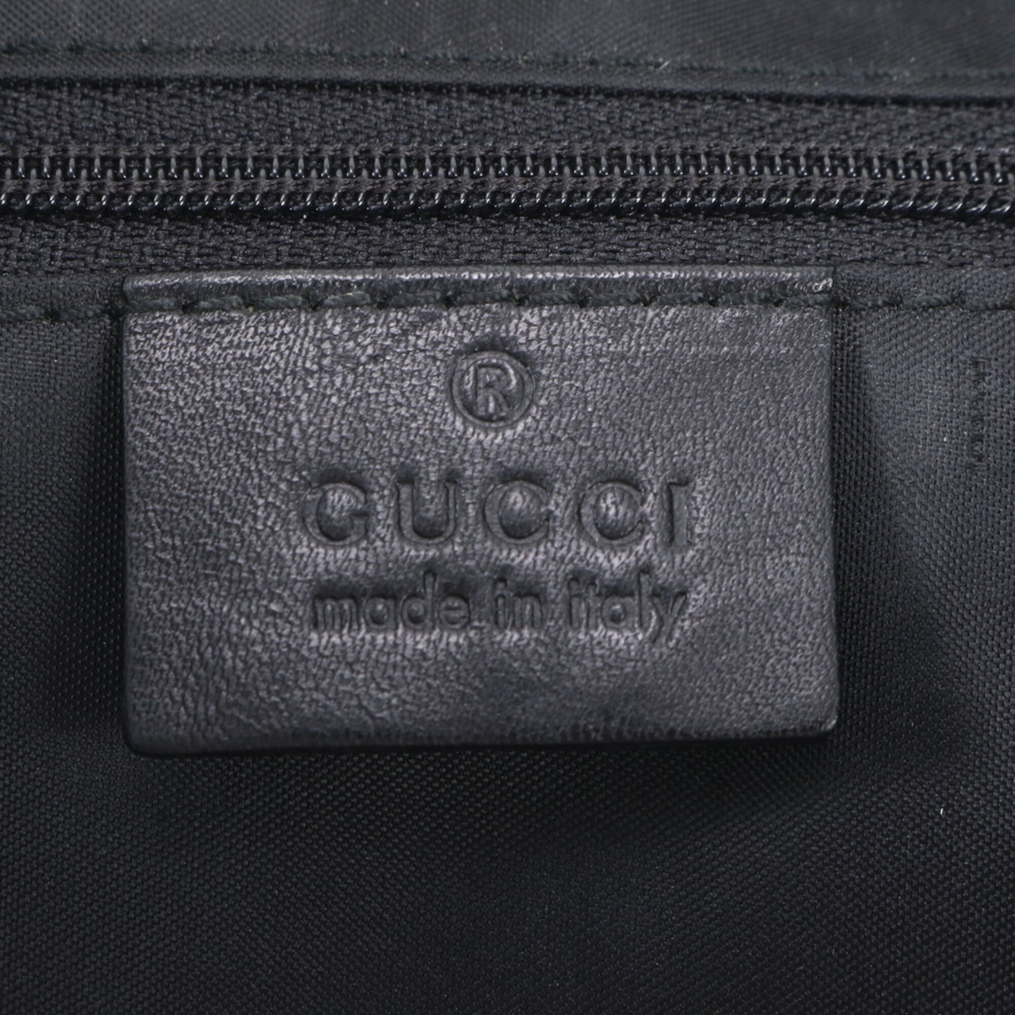 Gucci Black Nylon Leather Backpack Handbag (Pre-Owned)