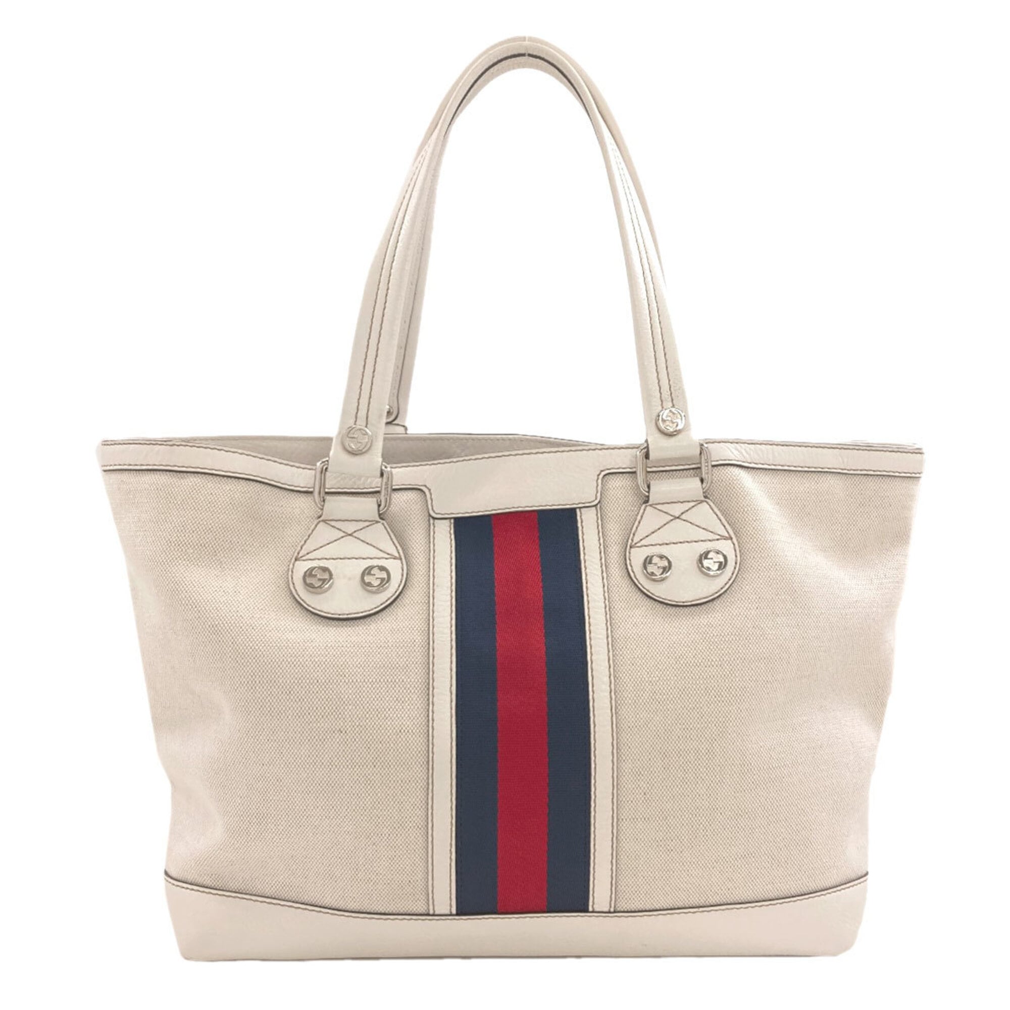 Gucci White Canvas Tote Bag (Pre-Owned)