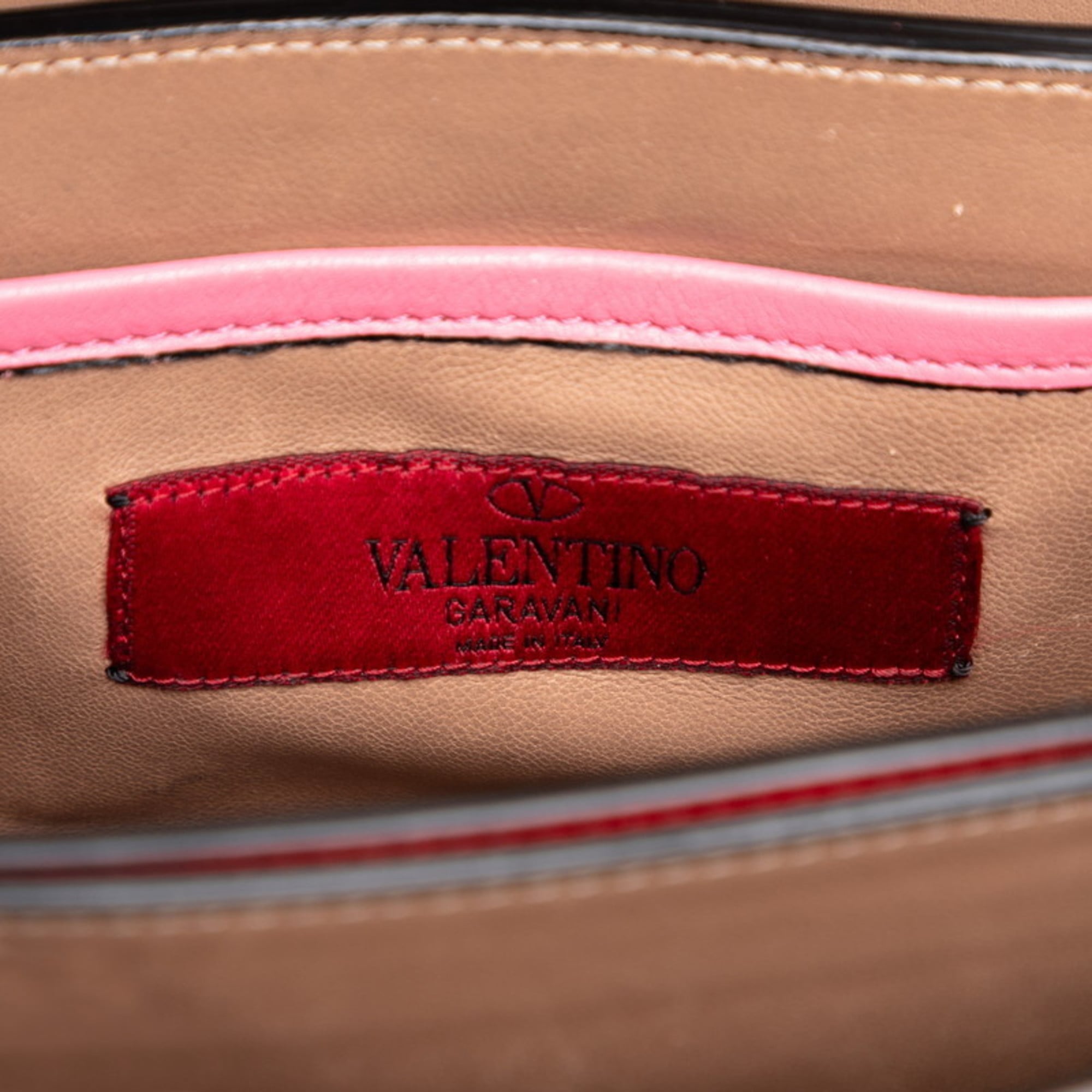 Valentino Pink Red Color Wine Leather Shoulder Bag (Pre-Owned)