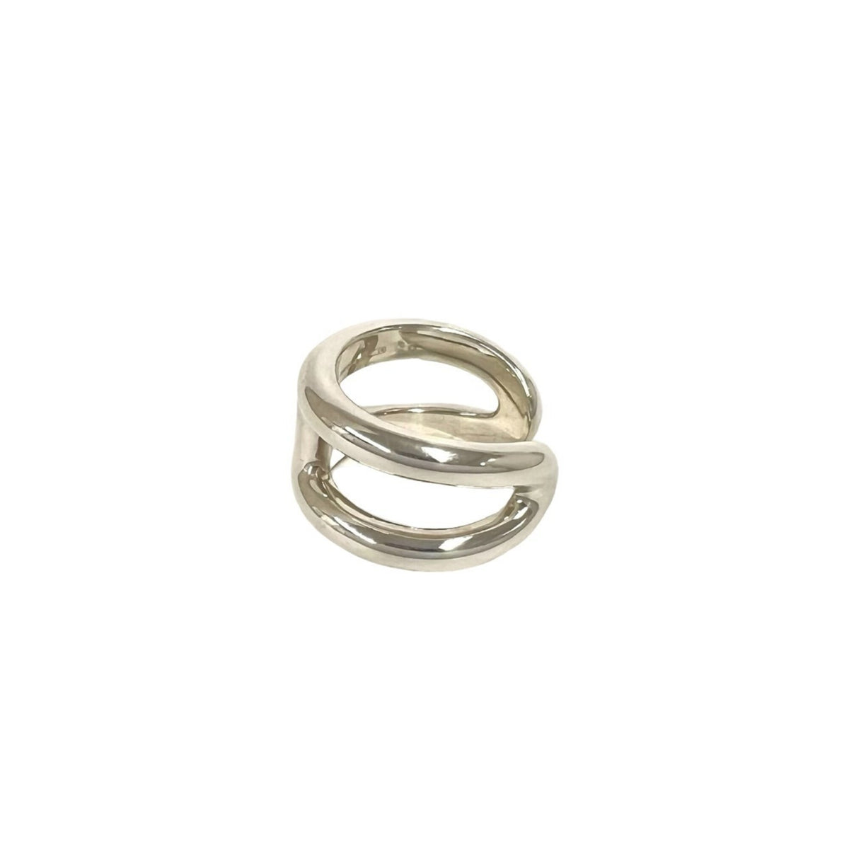 Hermes Silver Silver 925 Band Ring (Pre-Owned)