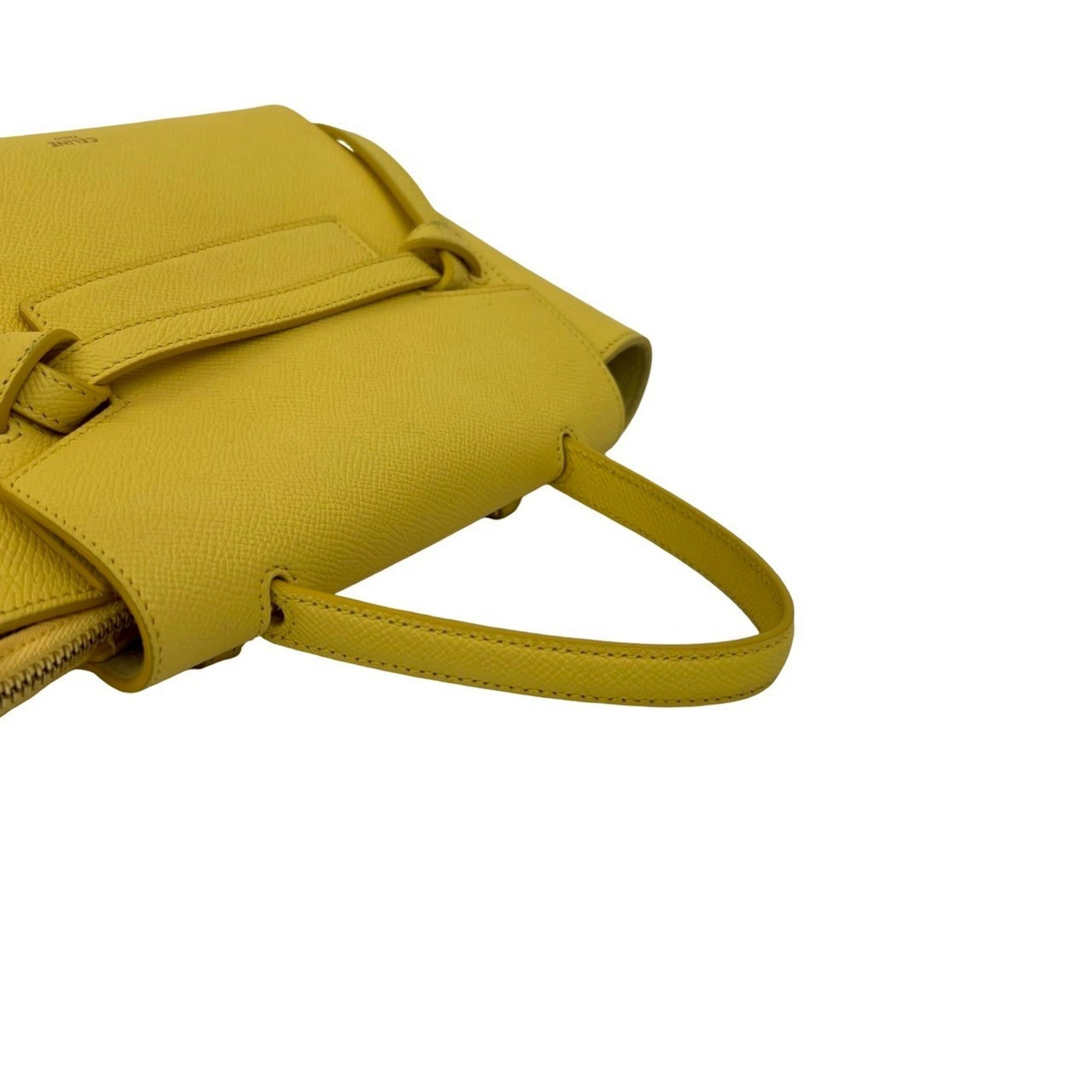 Celine Yellow Leather Handbag Shoulder Bag Tote Bag (Pre-Owned)
