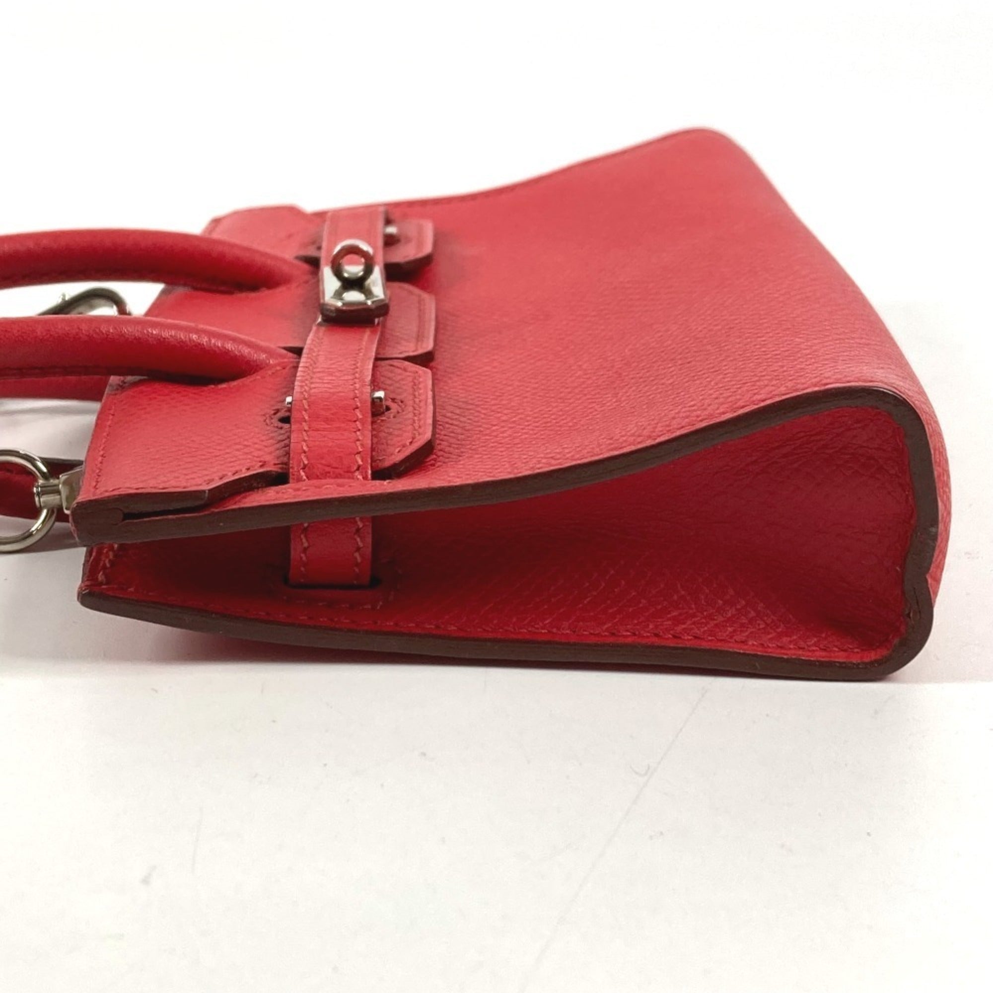 Hermes Red Color Leather Handbag Shoulder Bag (Pre-Owned)