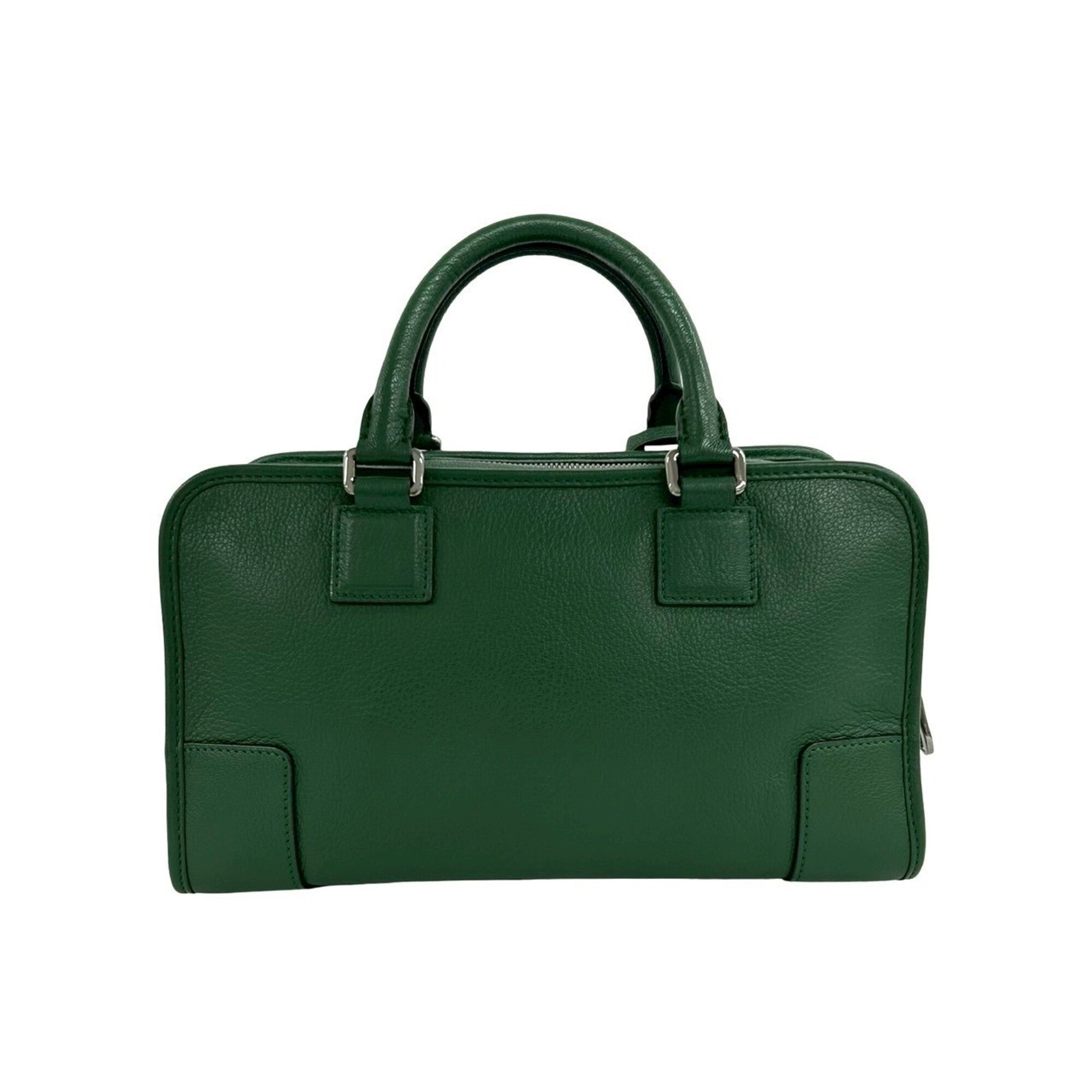 Loewe Green Leather Boston Bag Handbag (Pre-Owned)