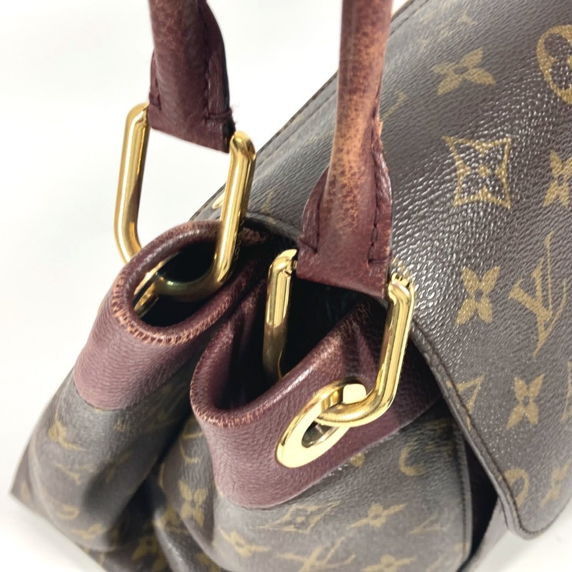 Louis Vuitton Brown Purple Monogram Canvas Shoulder Bag Tote Bag (Pre-Owned)