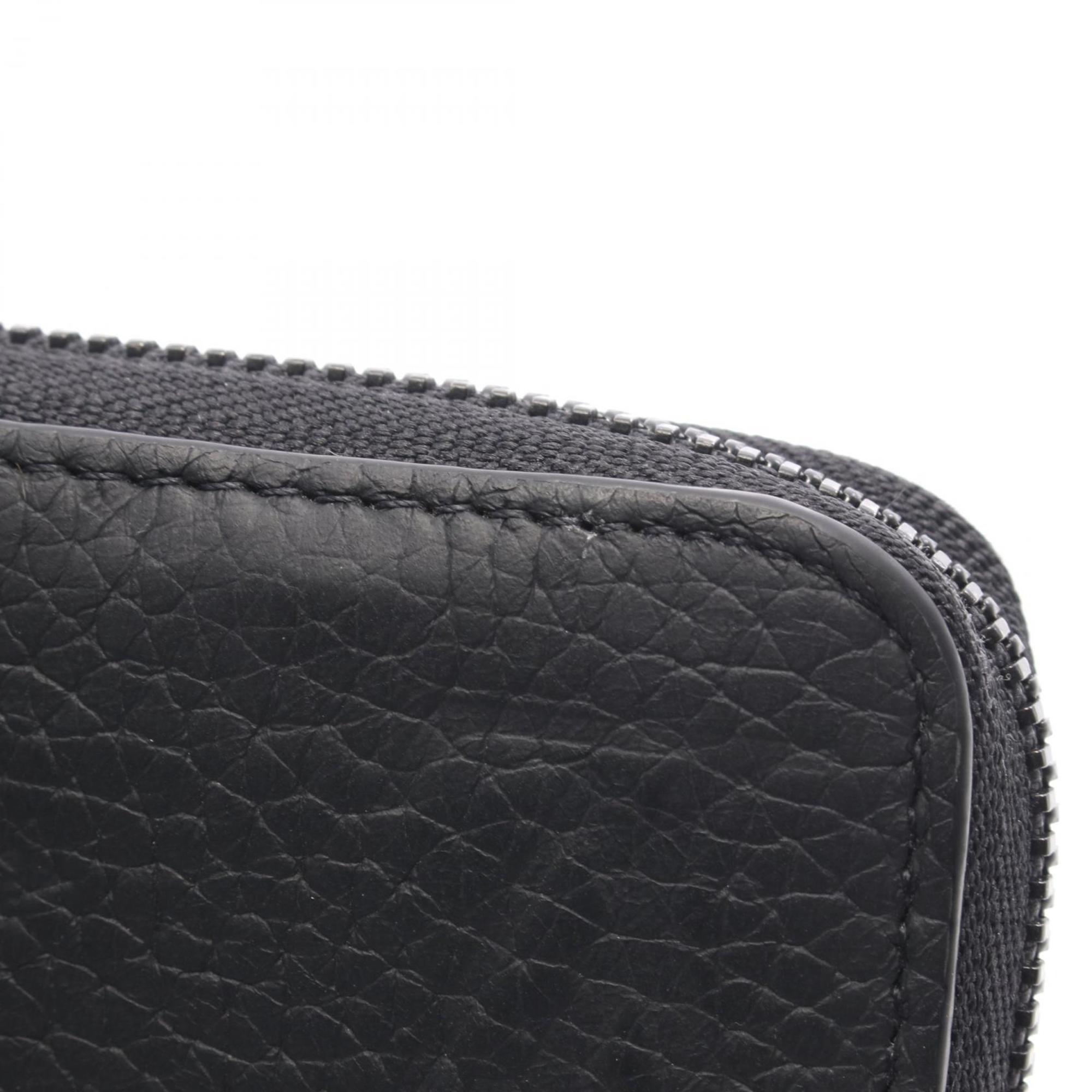 Louis Vuitton Black Noir Leather Long Wallet (Bi-Fold) (Pre-Owned)
