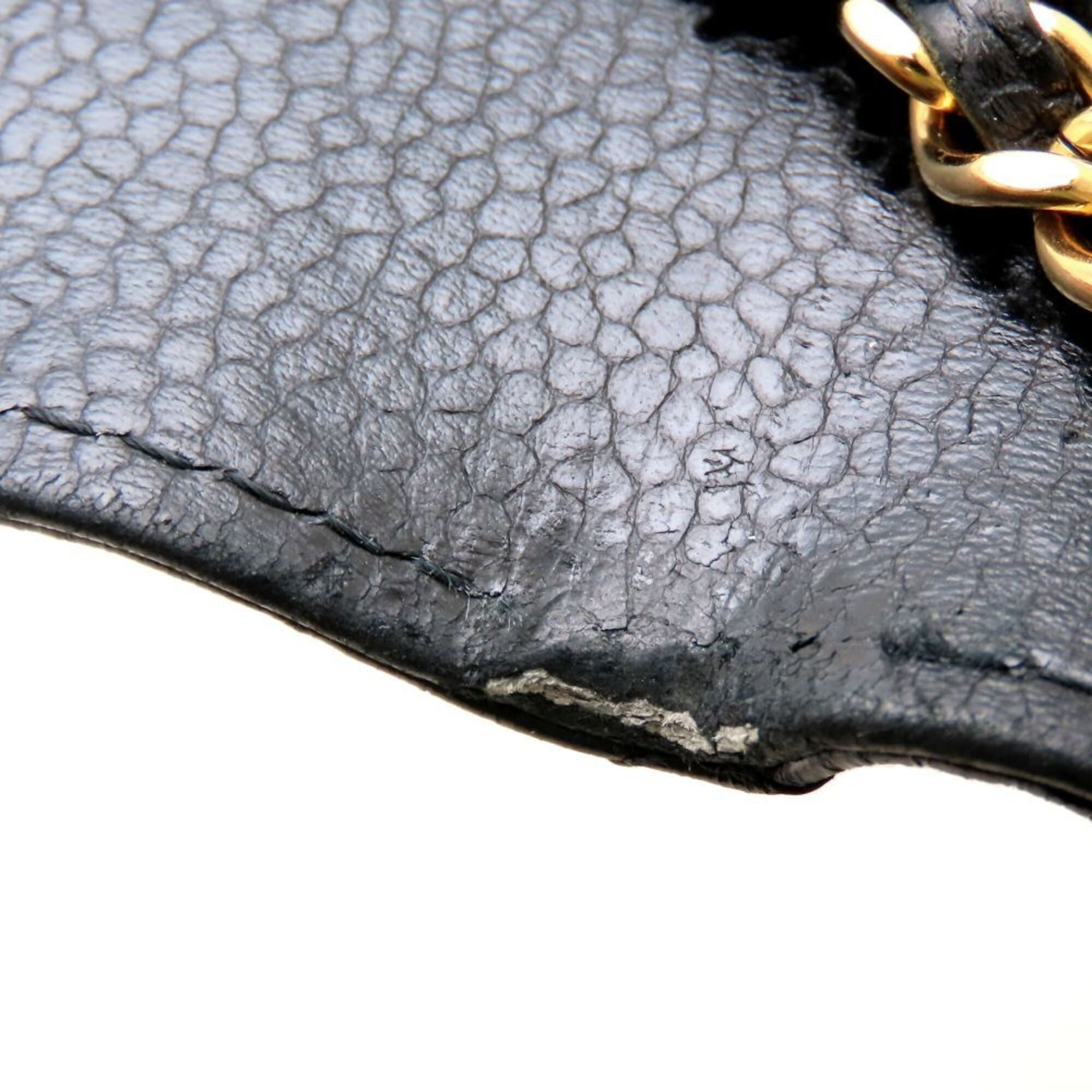Chanel Black Grained Calfskin Chain/Shoulder Wallet (Pre-Owned)