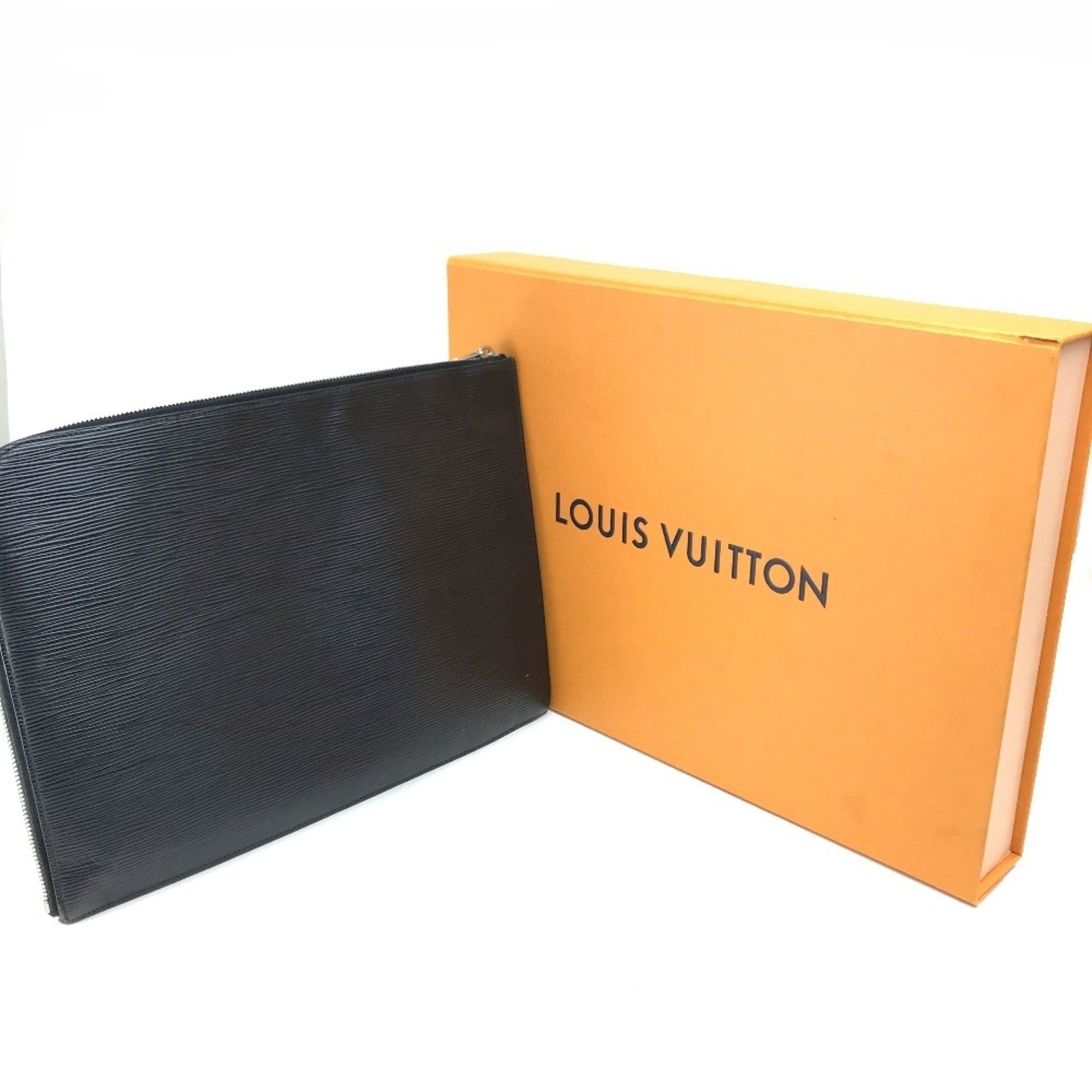 Louis Vuitton Epi Black Noir Epi Leather Clutch Bag Pochette (Pre-Owned)
