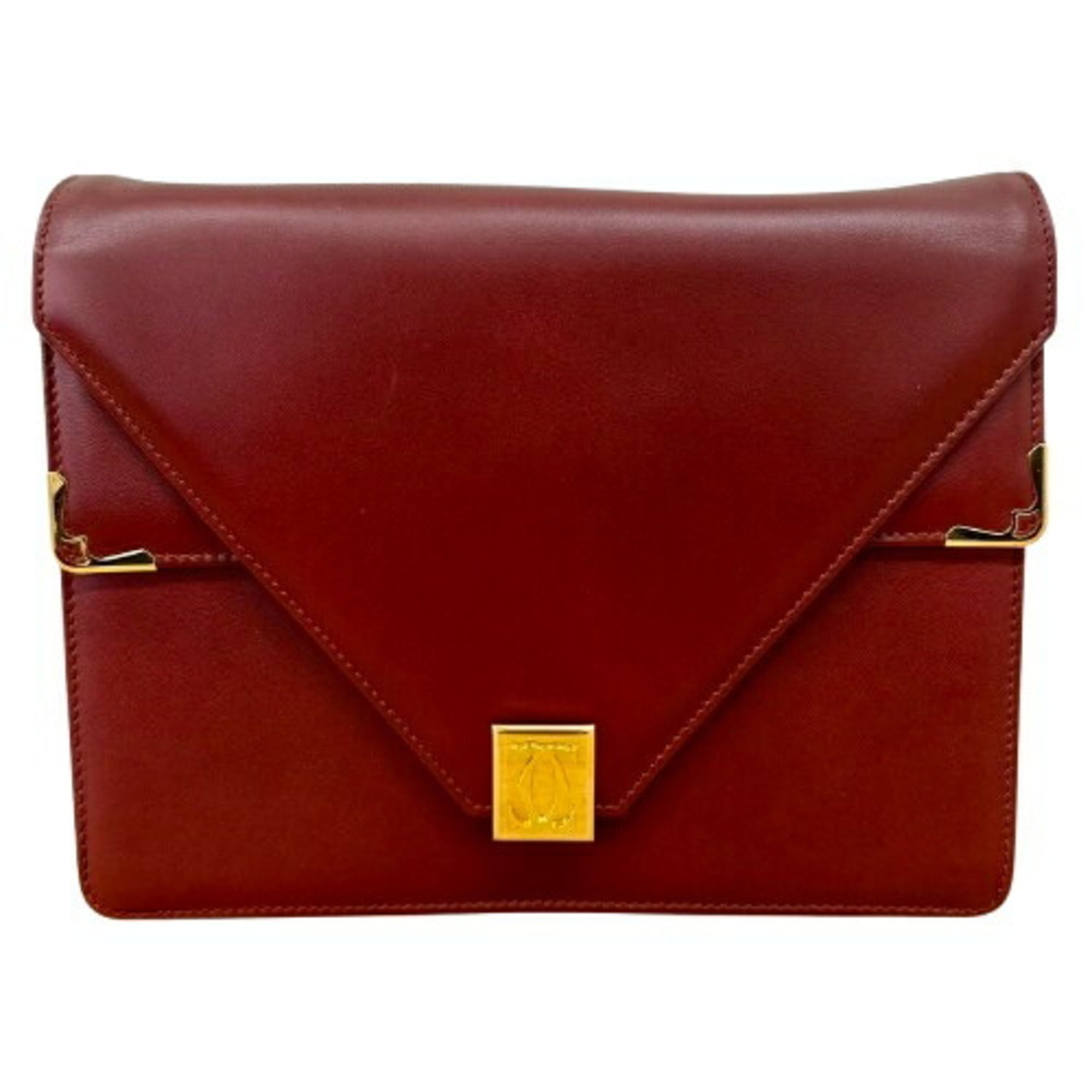 Cartier Must Bordeaux Leather Shoulder Bag (Pre-Owned)