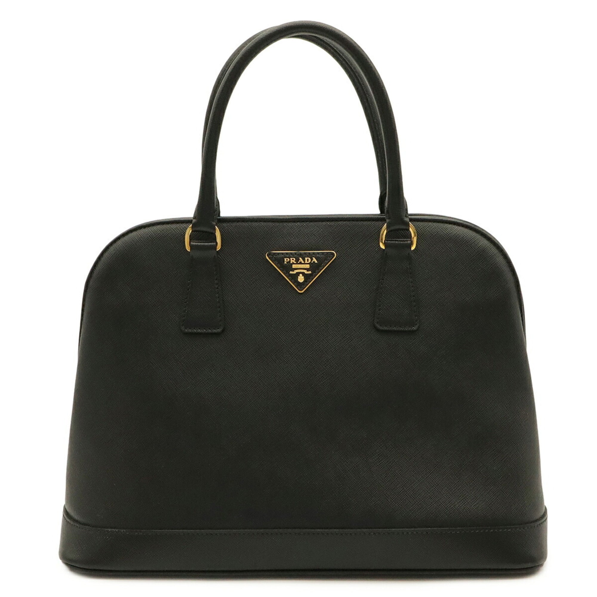 Prada Saffiano Black Nero Leather Handbag Shoulder Bag Tote Bag (Pre-Owned)