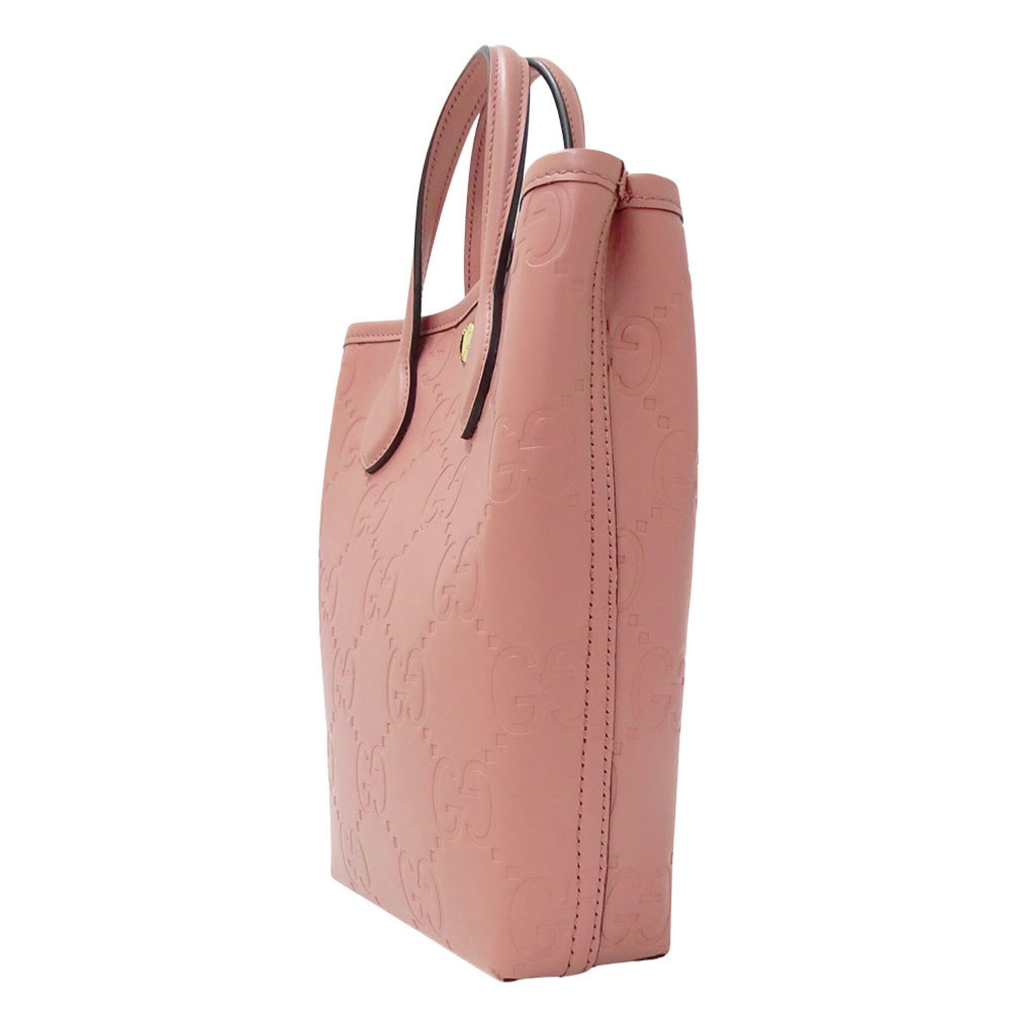 Gucci Pink Gg Leather Handbag Shoulder Bag (Pre-Owned)