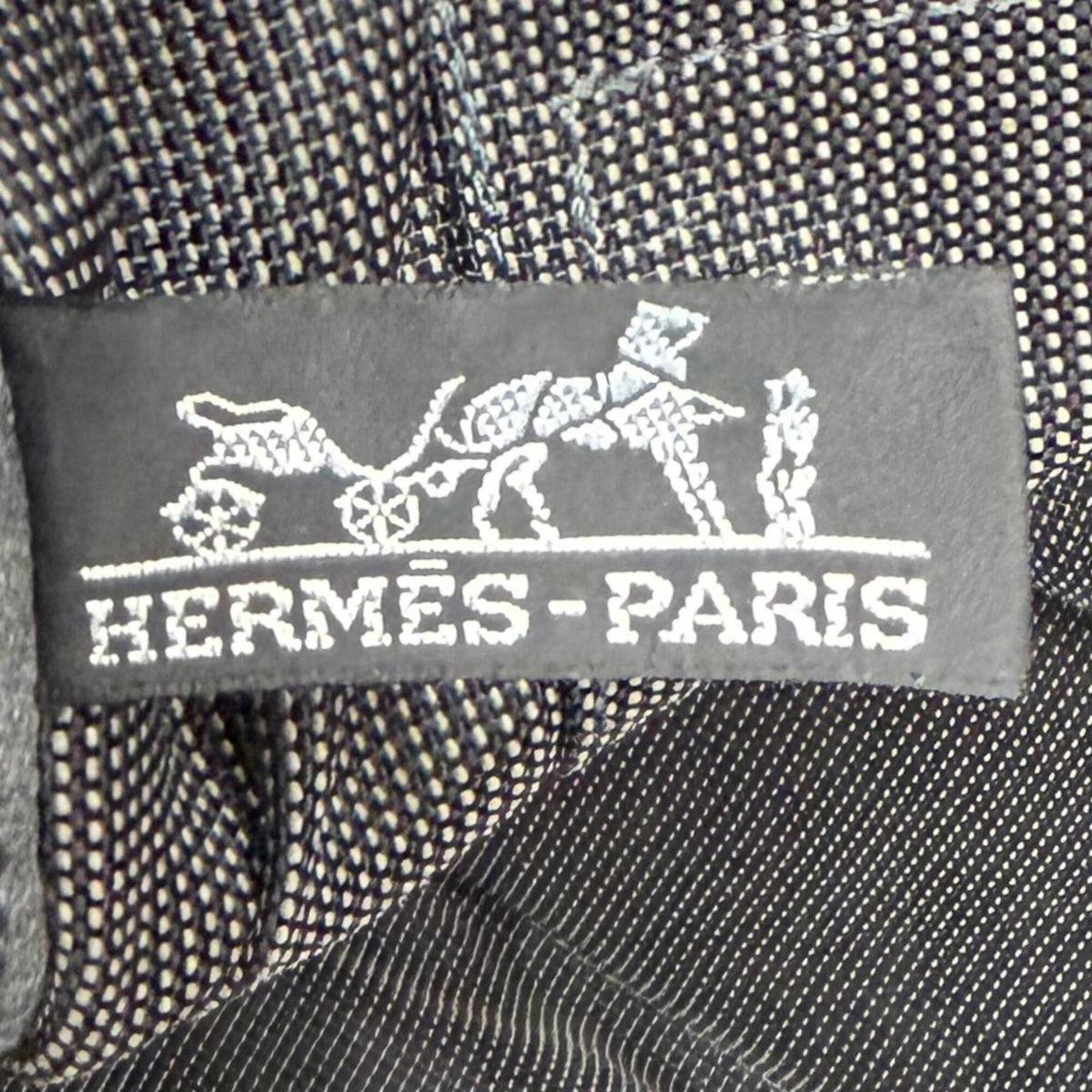 Hermes Gray Polyamide Polyester Handbag Tote Bag (Pre-Owned)