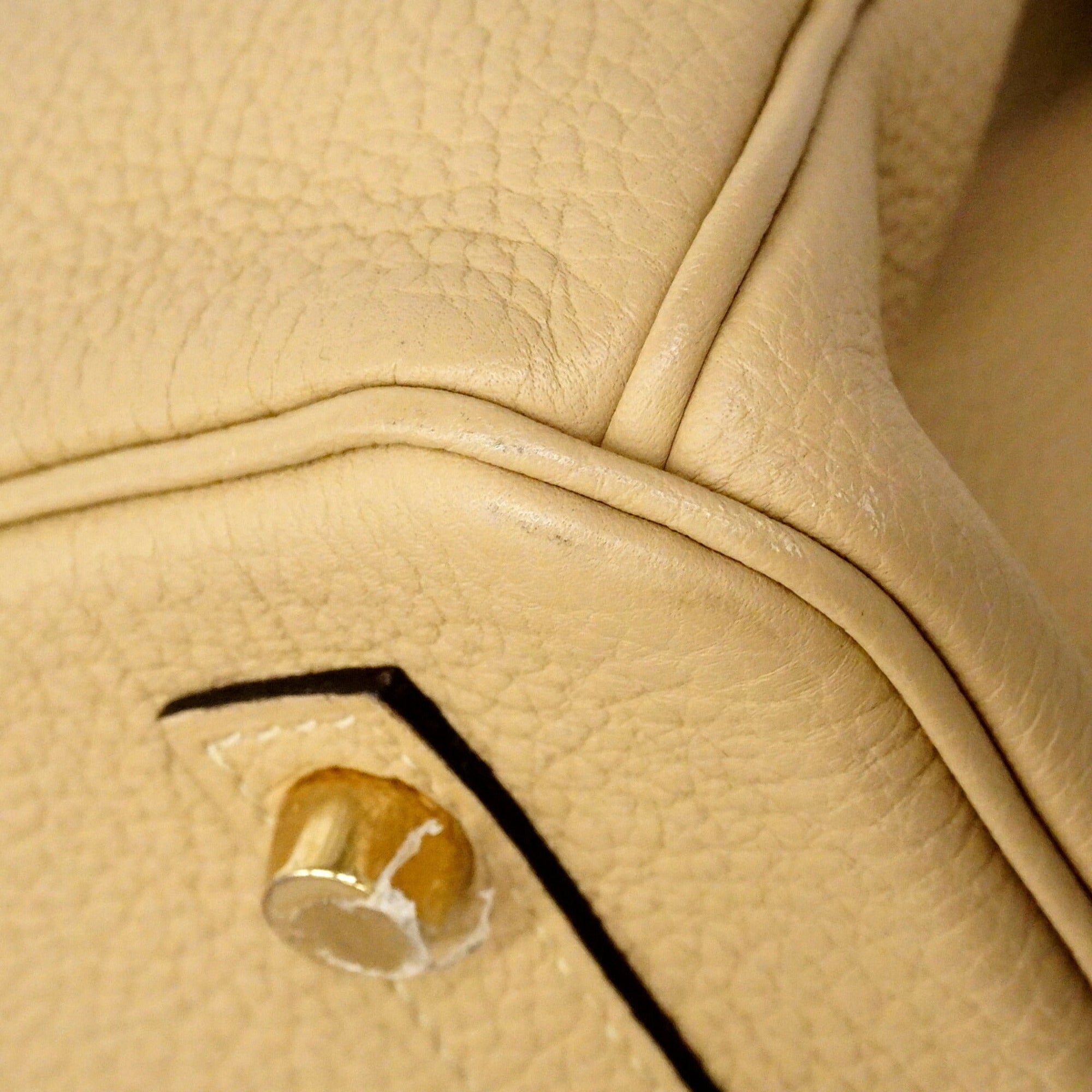 Hermes Beige Togo Leather Handbag (Pre-Owned)