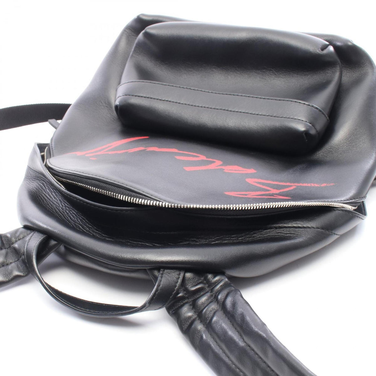 Balenciaga Black Red Color Leather Backpack (Pre-Owned)