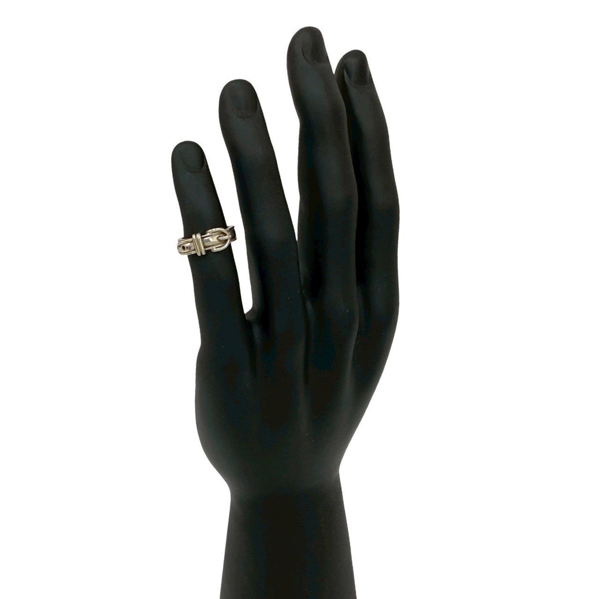 Hermes Silver Silver 925 Band Ring (Pre-Owned)