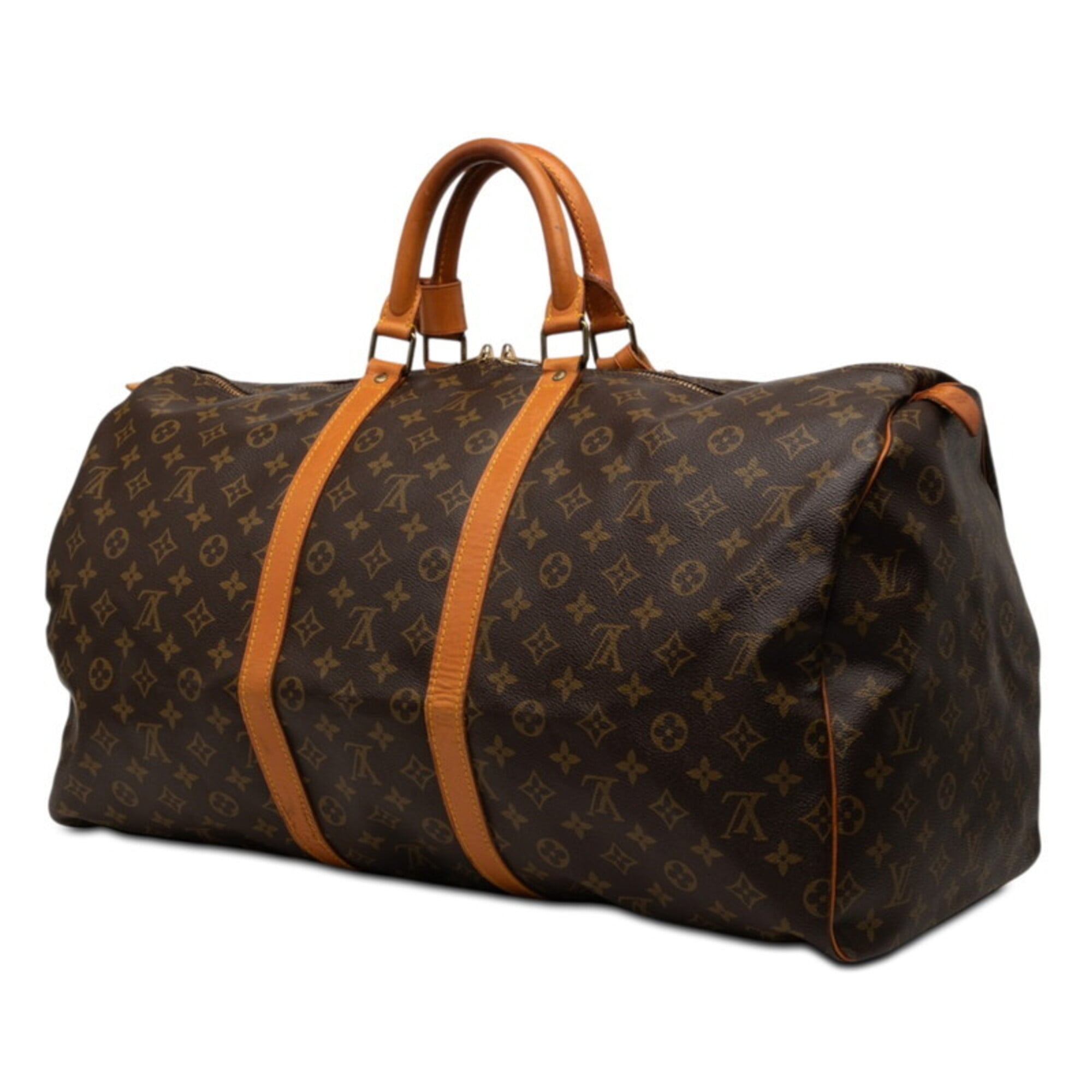 Louis Vuitton Brown Pvc Leather Boston Bag (Pre-Owned)