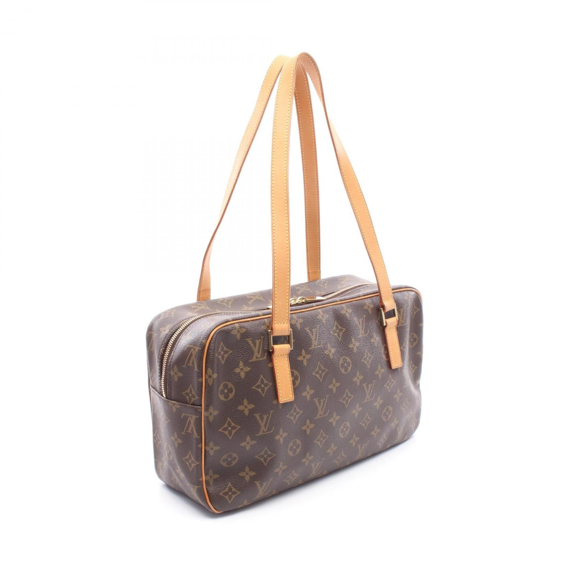 Louis Vuitton Brown Coated Canvas Leather Handbag Shoulder Bag (Pre-Owned)