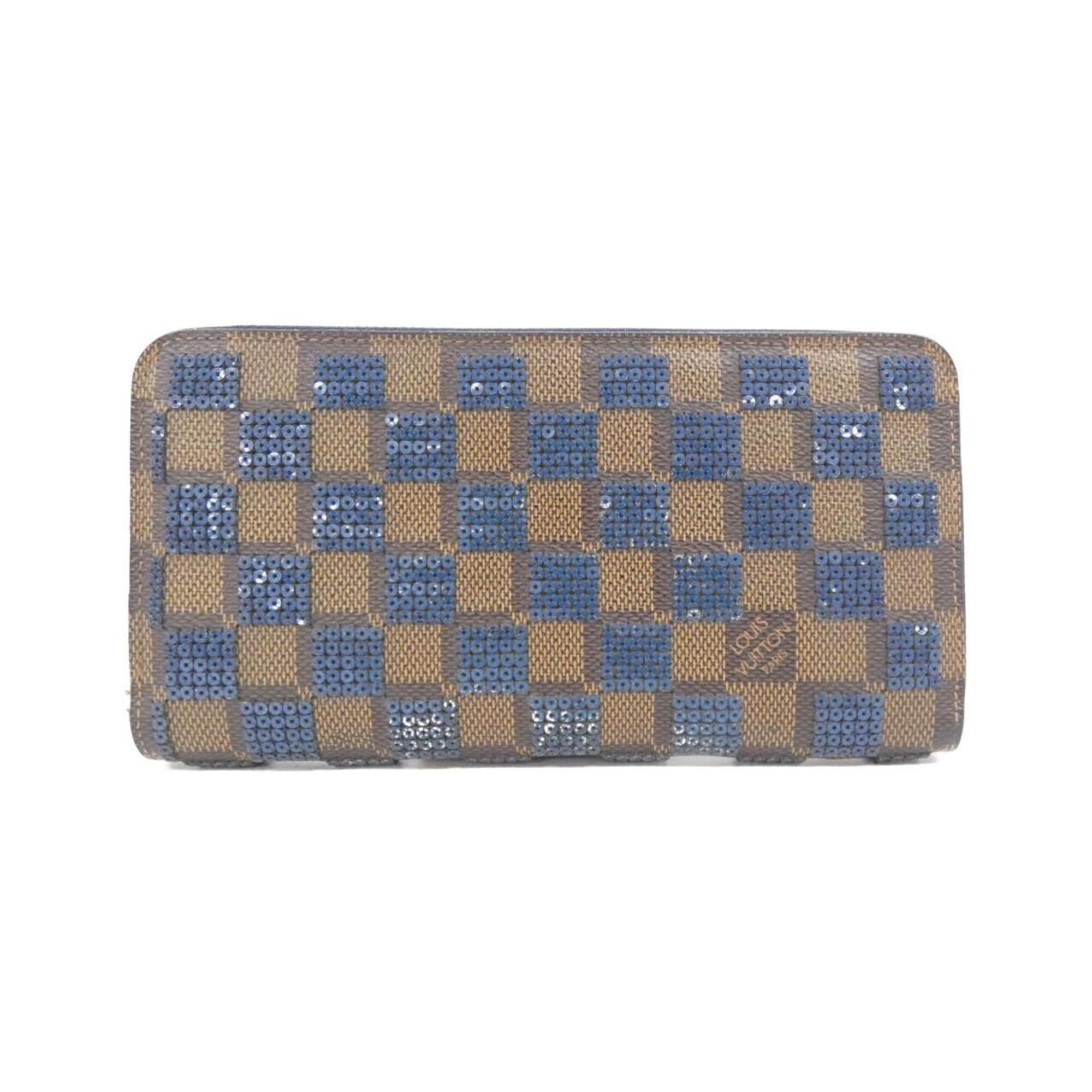 Louis Vuitton Blue Ebene Coated Canvas Spangles Long Wallet (Bi-Fold) (Pre-Owned)