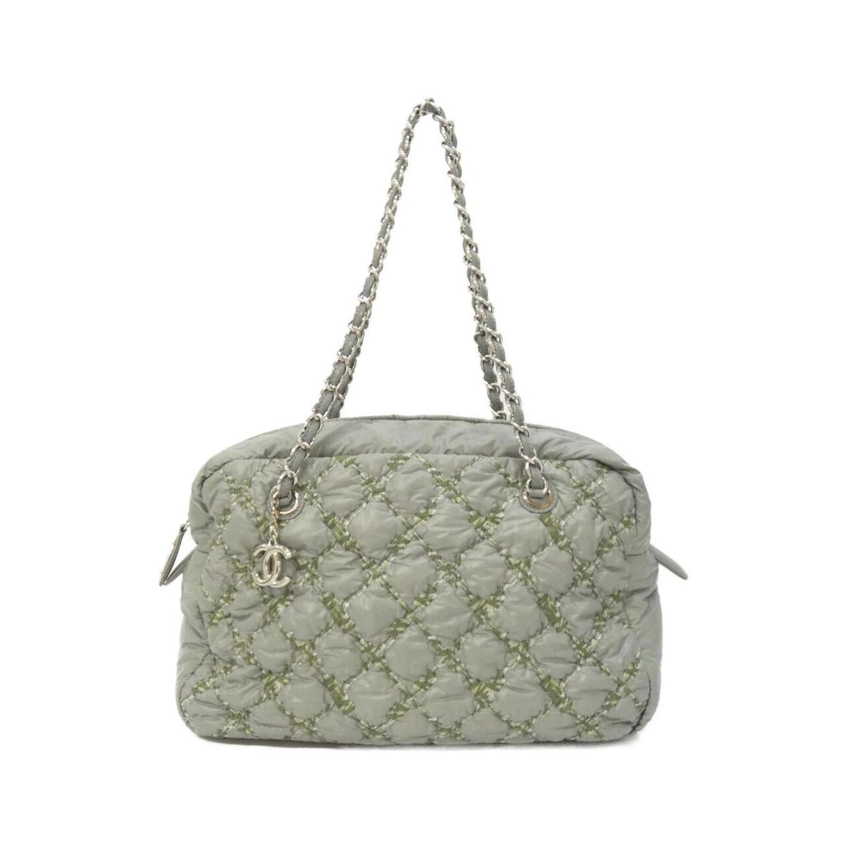 Chanel Gray Nylon Shoulder Bag (Pre-Owned)